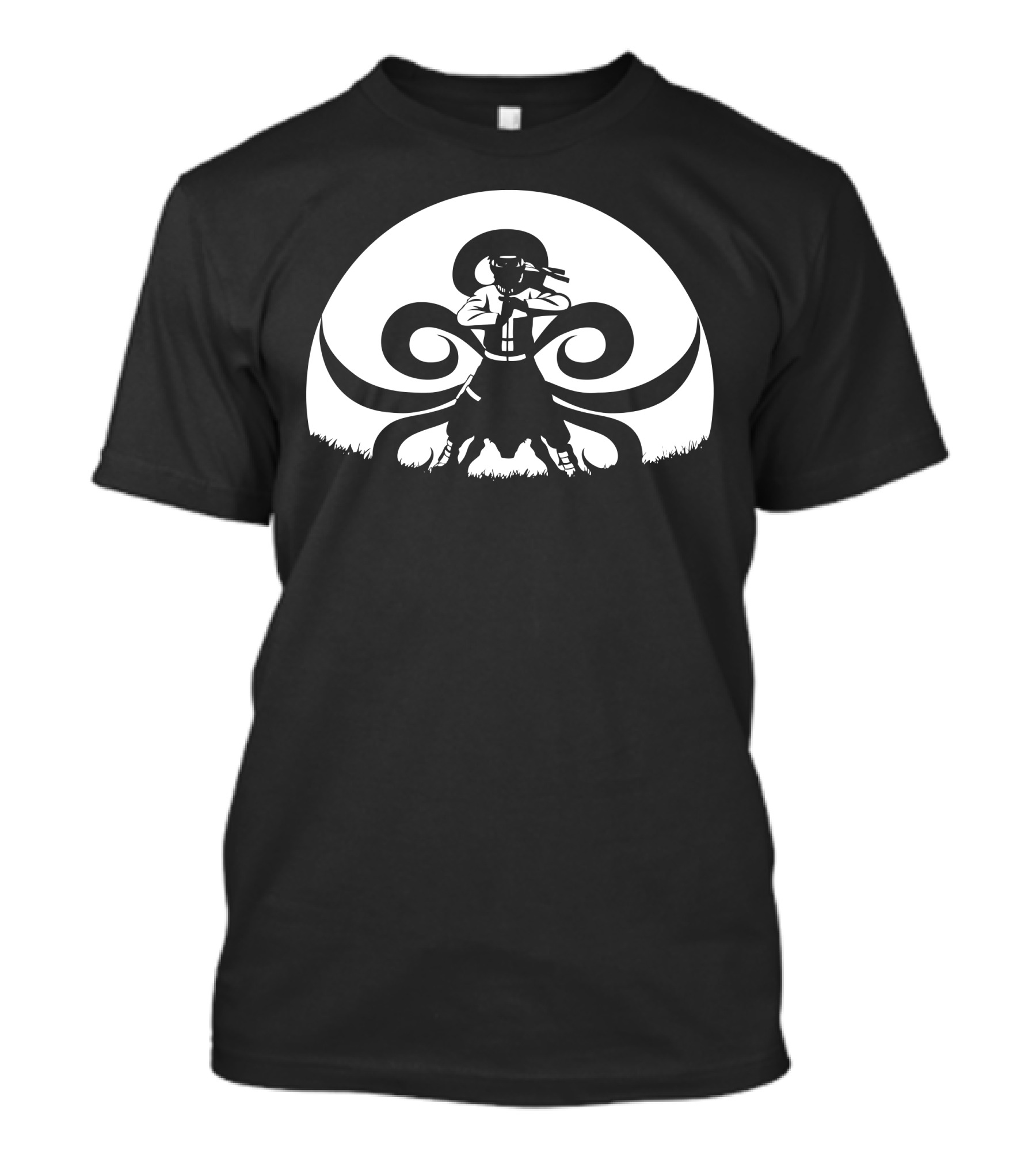 Ninja Full Moon Warrior Shadow With Spirals T-Shirt