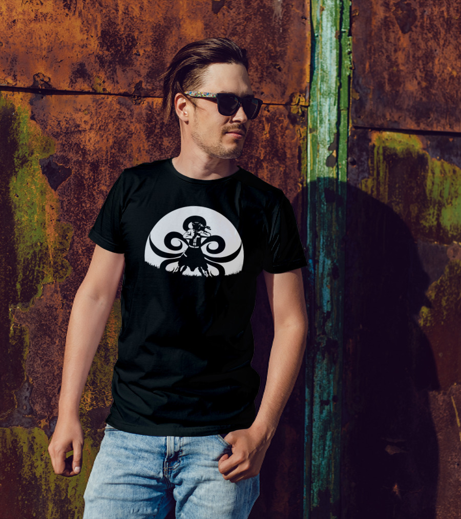 Ninja Full Moon Warrior Shadow With Spirals T-Shirt