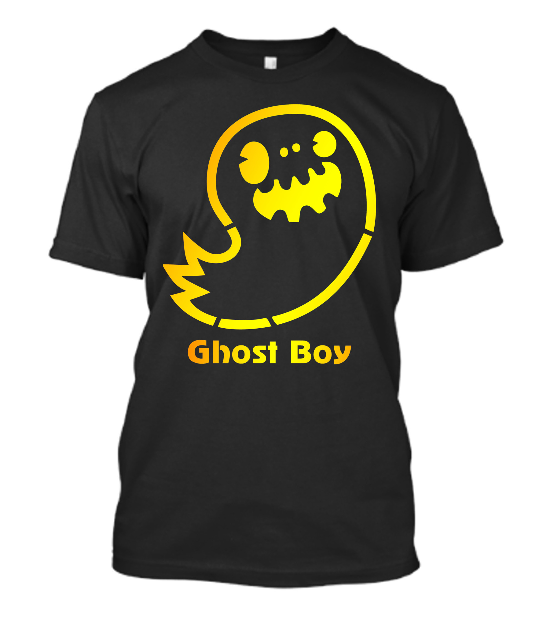 Ghost Boy Yellow Outline Playful Spirit T-Shirt