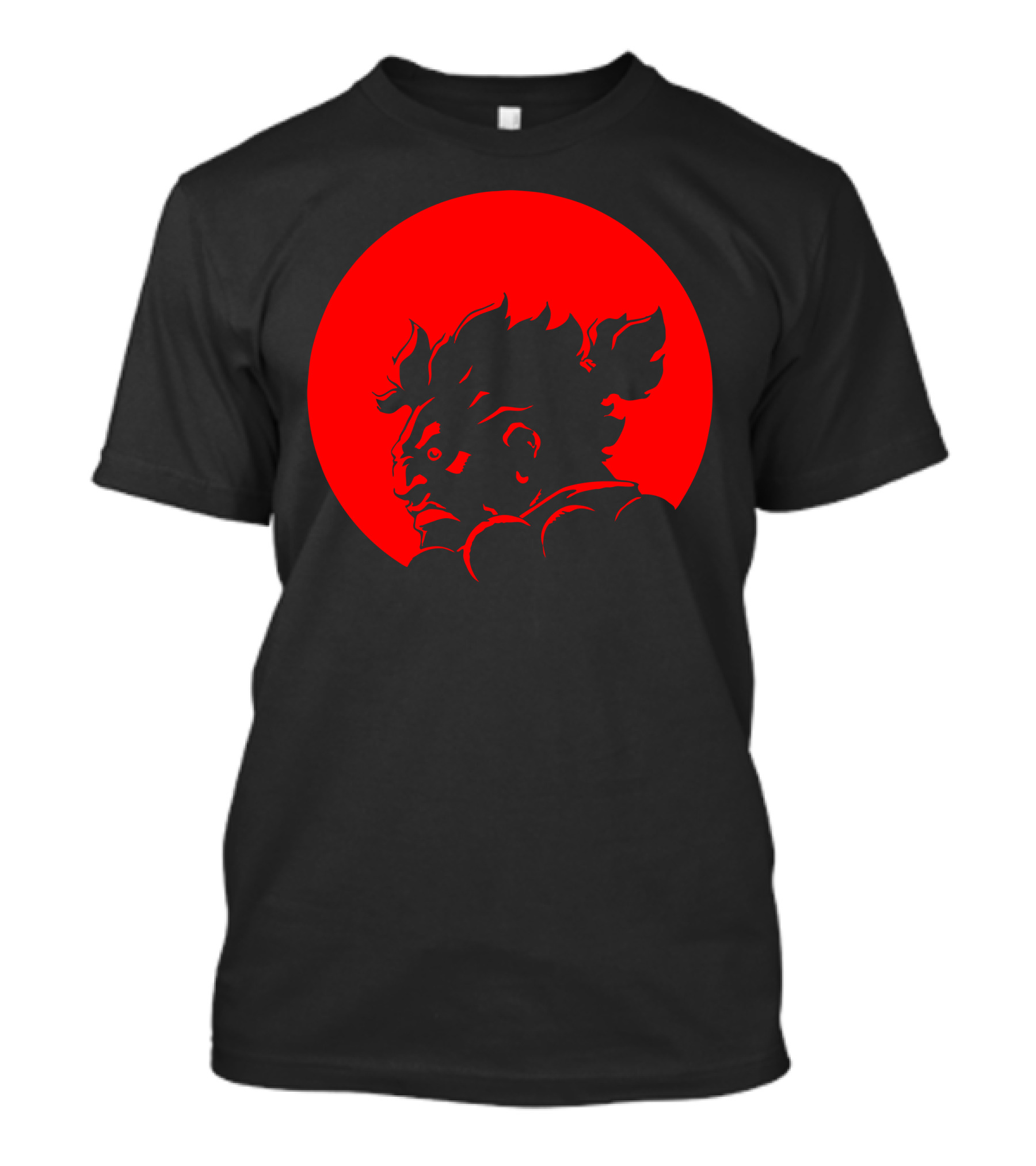 Great Devil Akuma Silhouette Red Circular Background Street Fighter T-Shirt