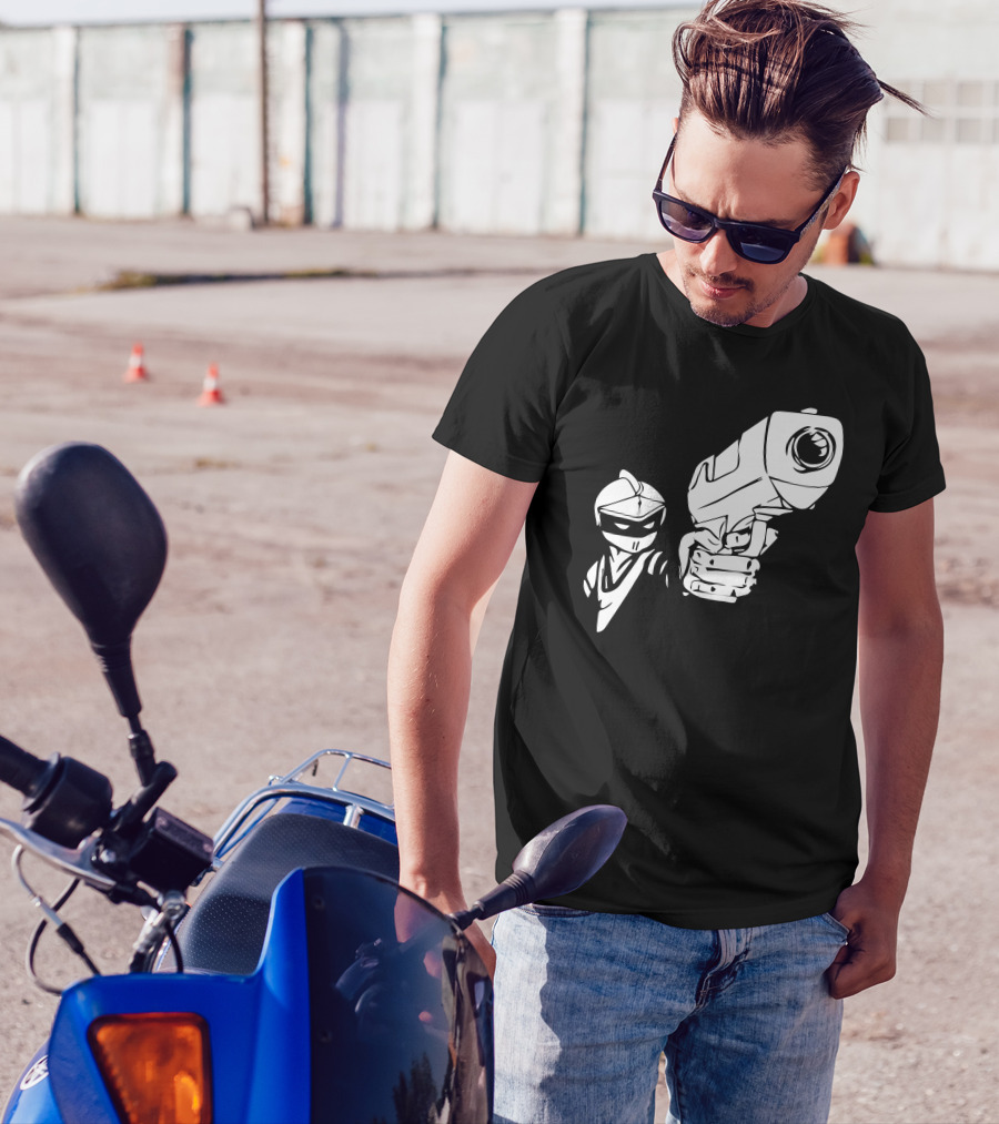 Gunslinger Ninja With Mask And Gun T-Shirt