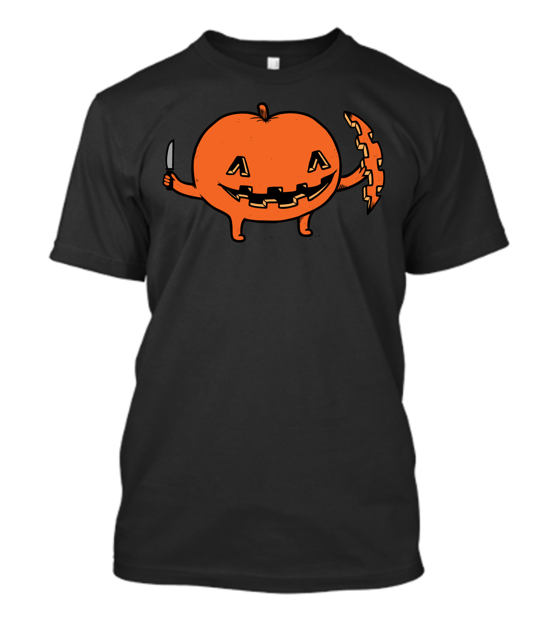 Halloween Slice Of Life Pumpkin With Knife And Pizza Slice T-Shirt