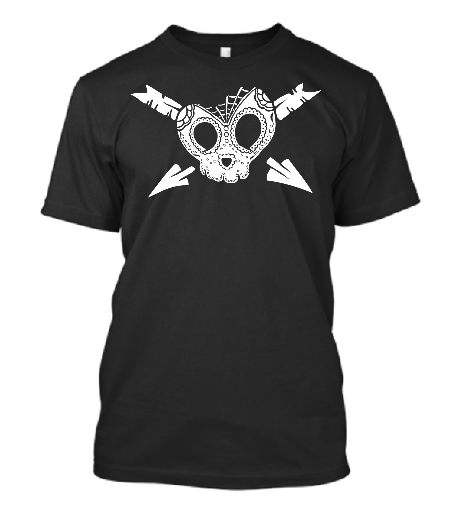 Heart Skull Teeth Sugar Skull With Crossed Arrows T-Shirt
