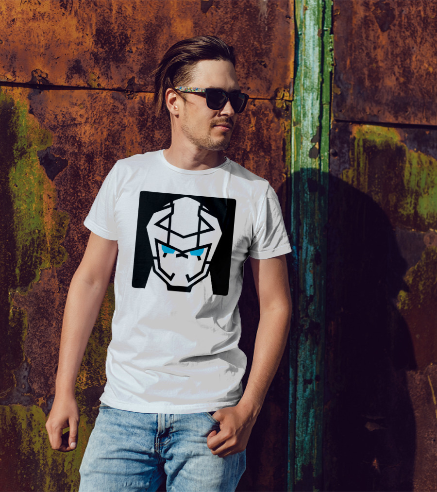 Heroman Mask Icon With Blue Eyes T-Shirt