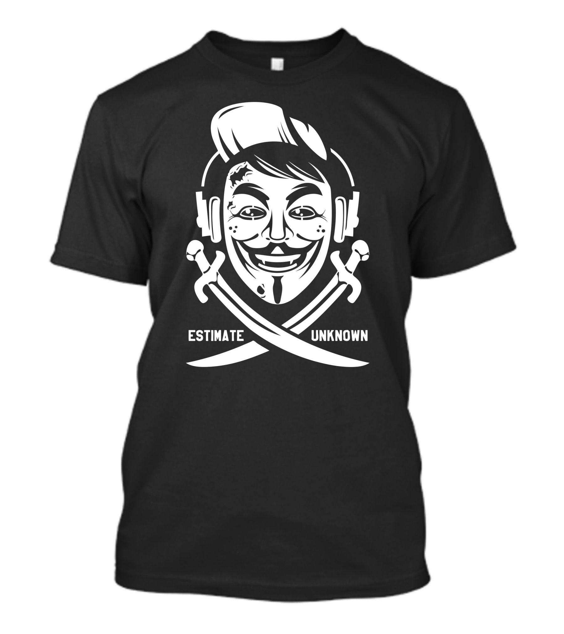 Estimate Unknown Hips Anonymous Guy Fawkes Pirate Mask T-Shirt