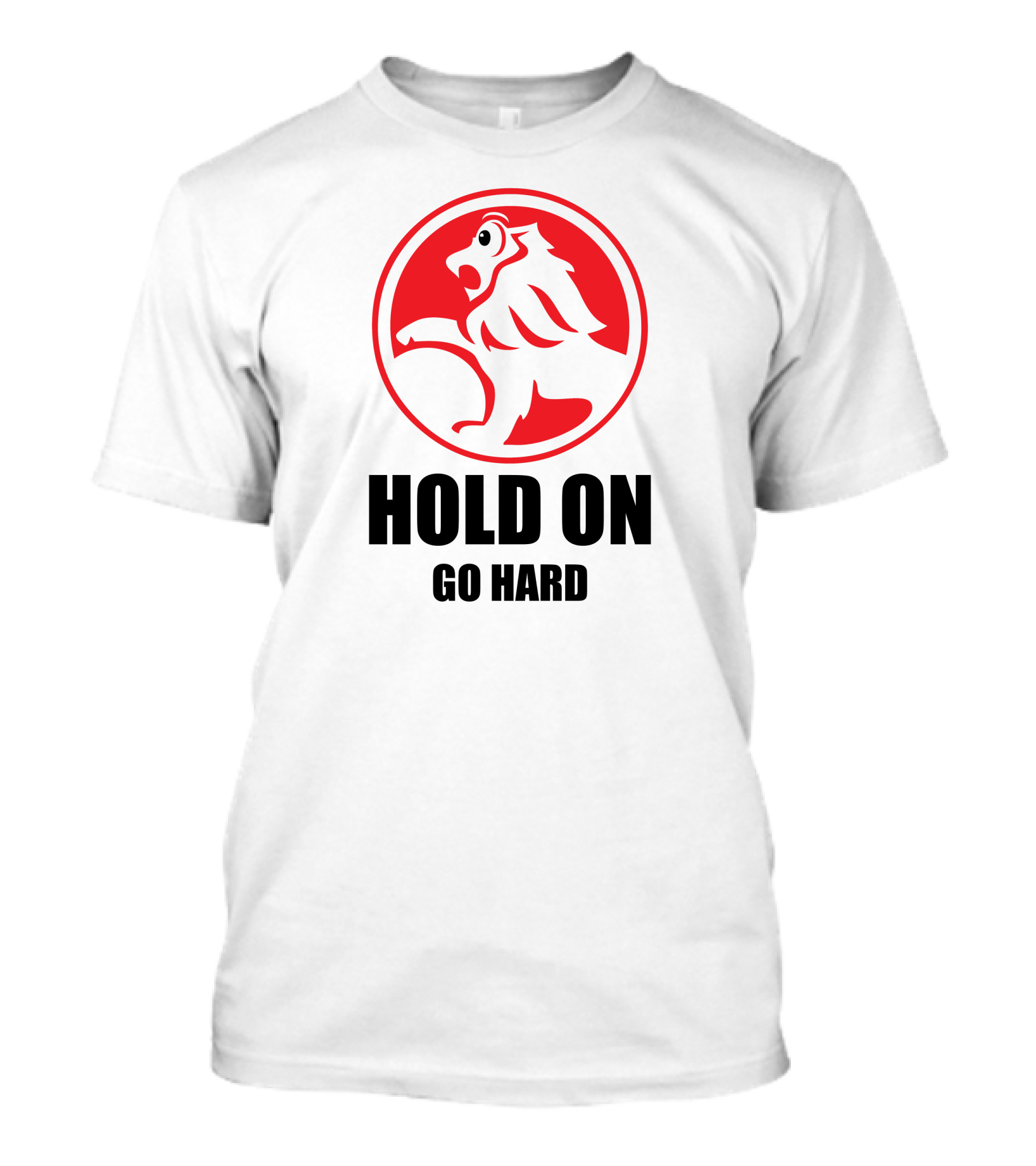Hold On Go Hard Red Lion Emblem T-Shirt