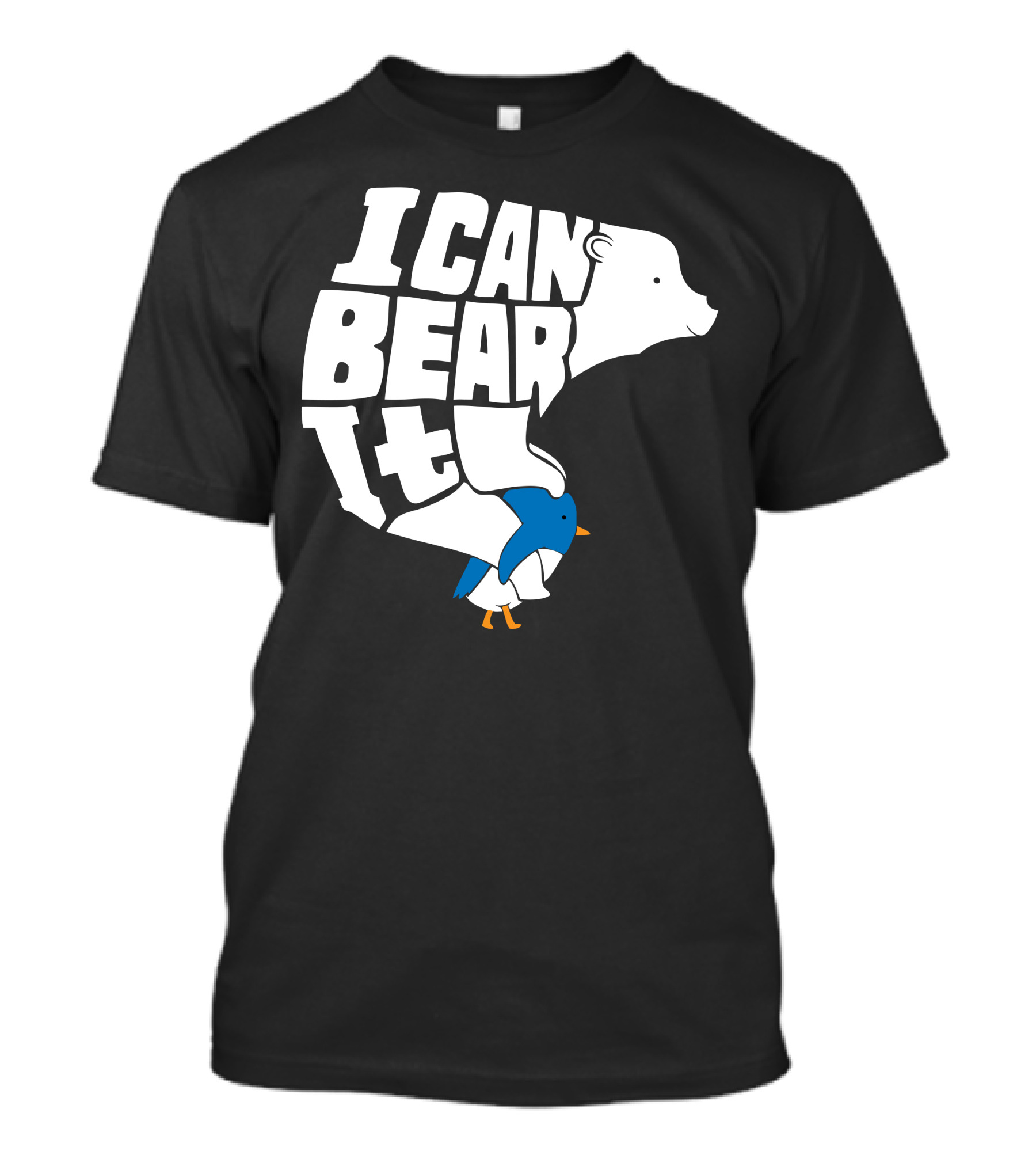I Can Bear It Polar Bear With Bird Image T-Shirt