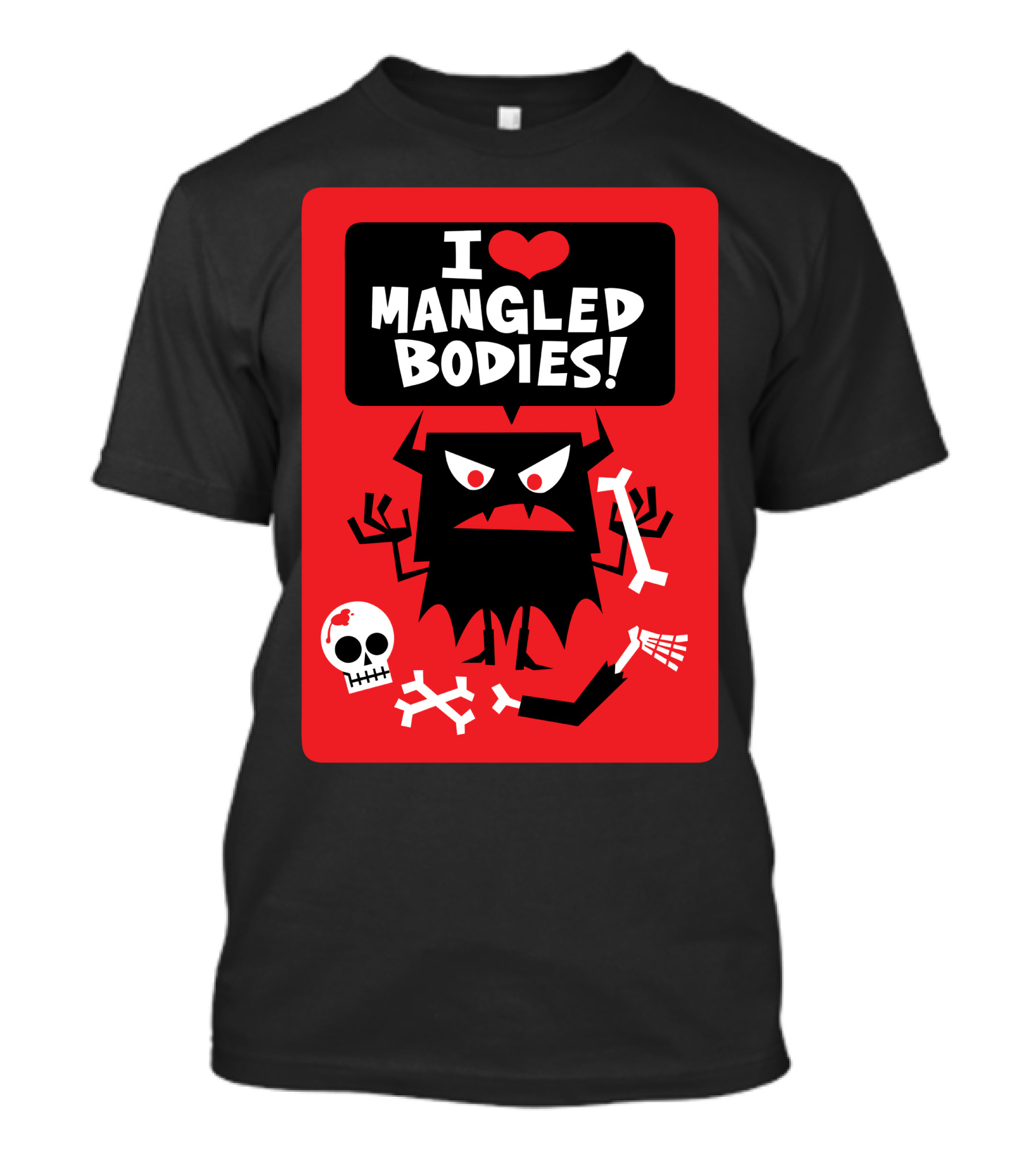 I Heart Mangled Bodies Monster With Bones And Skulls T-Shirt