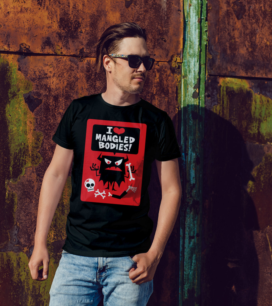 I Heart Mangled Bodies Monster With Bones And Skulls T-Shirt