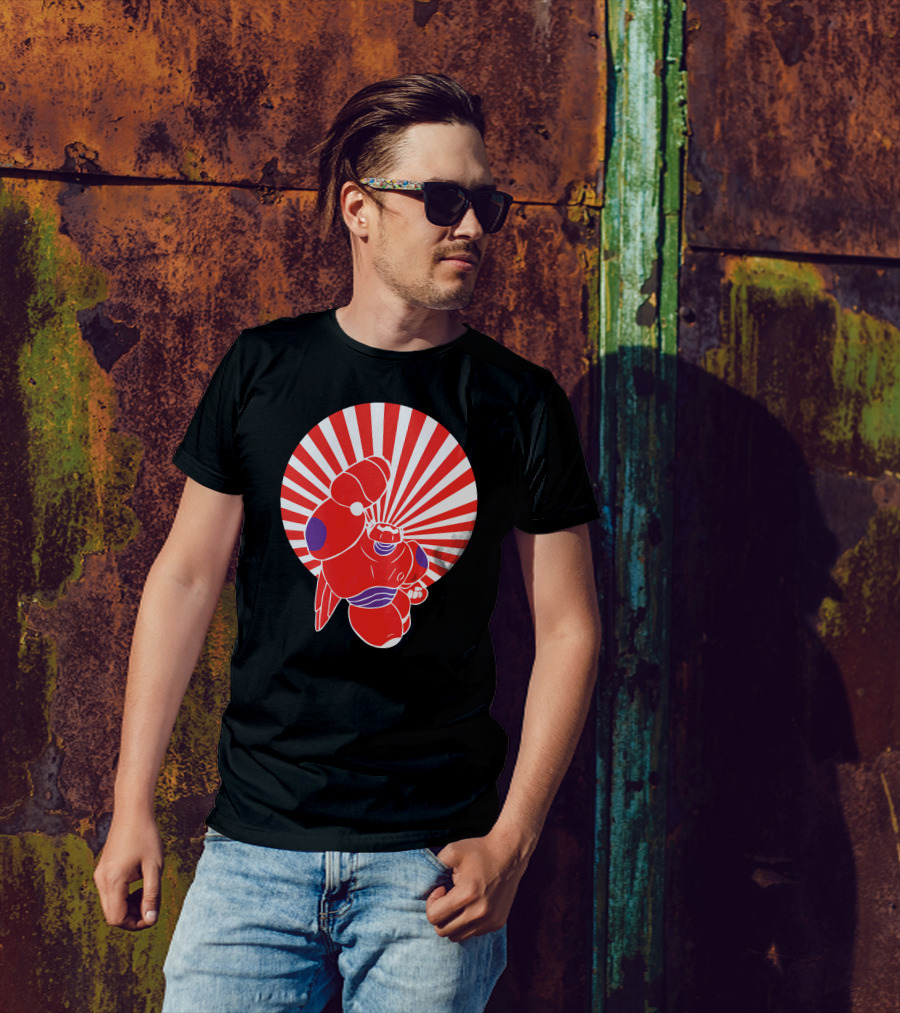 Japan Robot Hero Rising Sun Red Robot T-Shirt