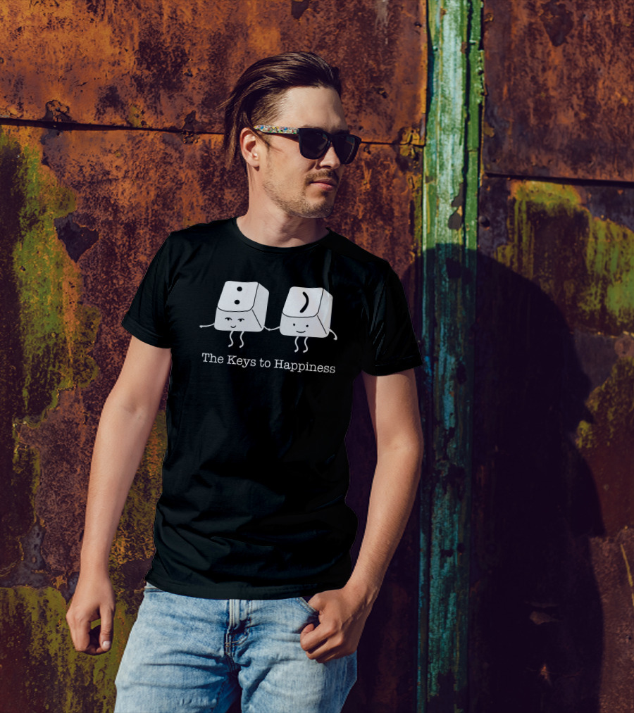 The Keys To Happiness Keyboard Keys Together T-Shirt