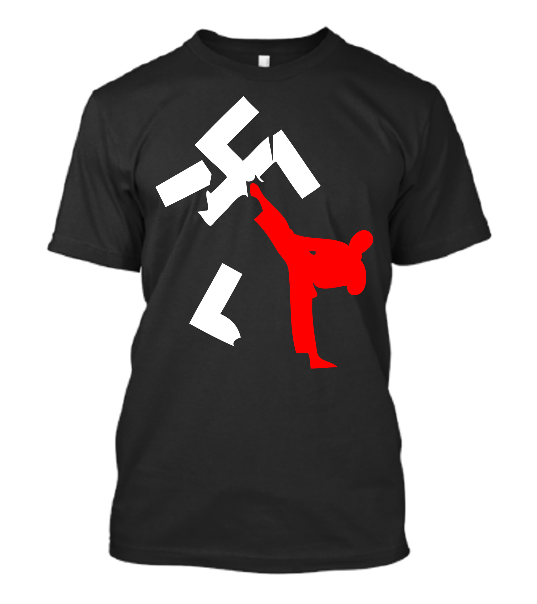 Kick Racism Karate Fighter Breaks Swastika T-Shirt