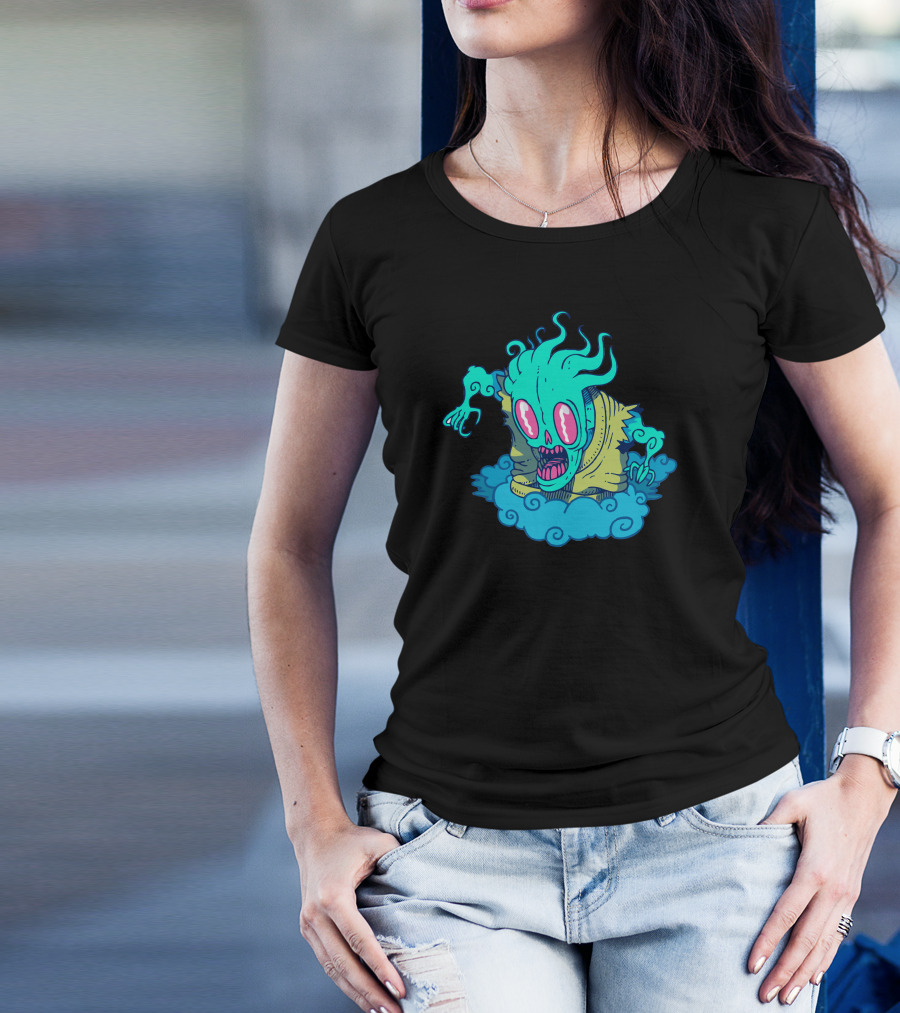 Kumo The Cloud Yokai Ghostly Apparition On Swirling Mist T-Shirt