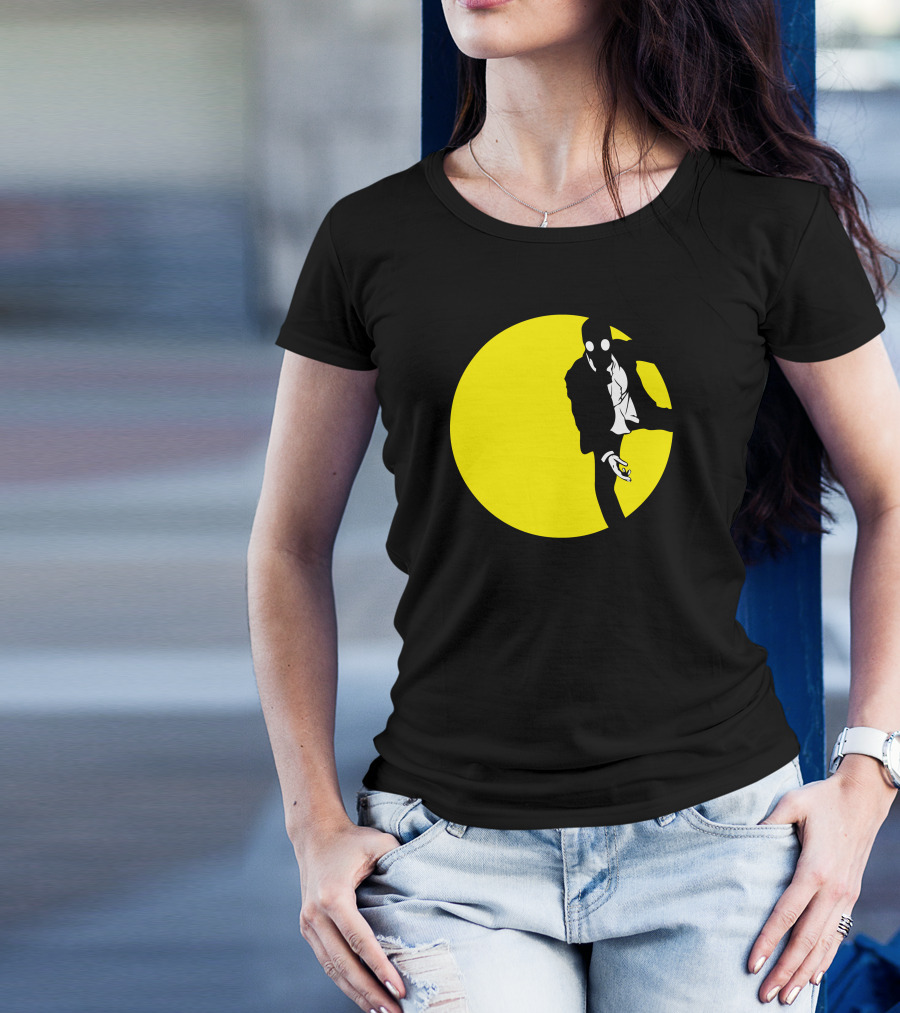 Leroy Spotlight Yellow Circle Silhouette Gas Mask Character T-Shirt