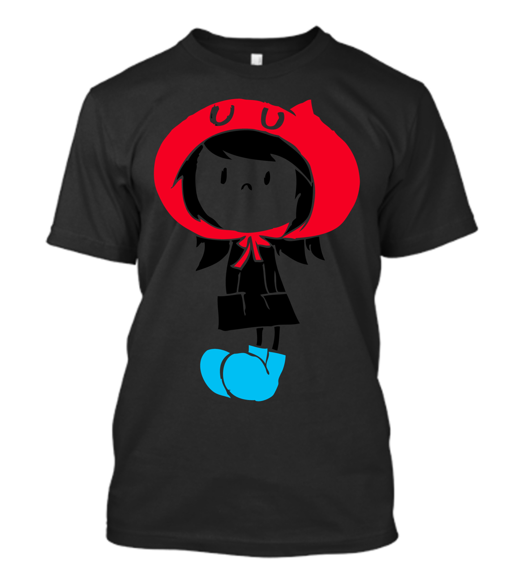 Little Red Riding Hood Cute Character With Blue Boots T-Shirt