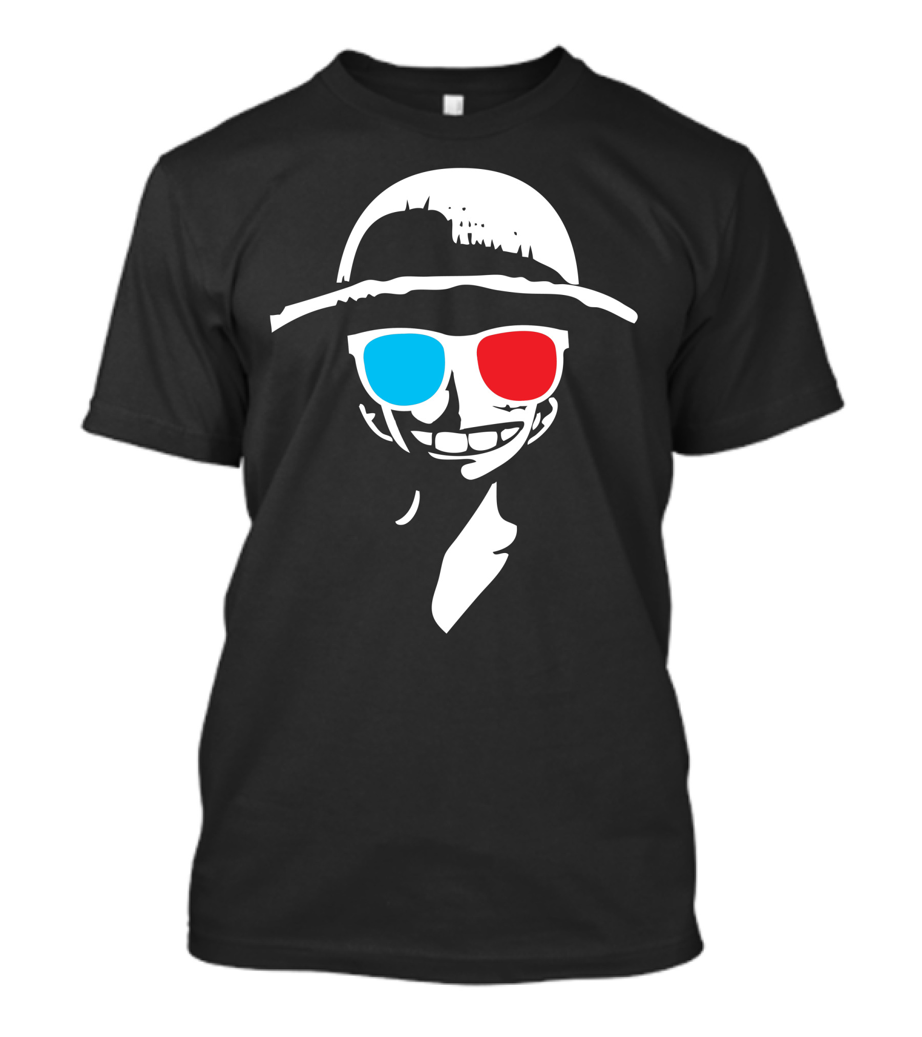 Luffy Strawhat 3D Glasses Red Blue Iconic T-Shirt