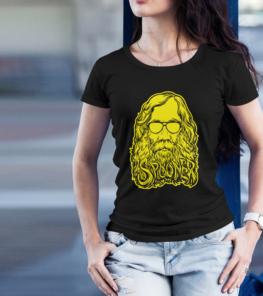 Lysander Spooner Too Cool With Bold Yellow Bearded Icon Wearing Sunglasses T-Shirt