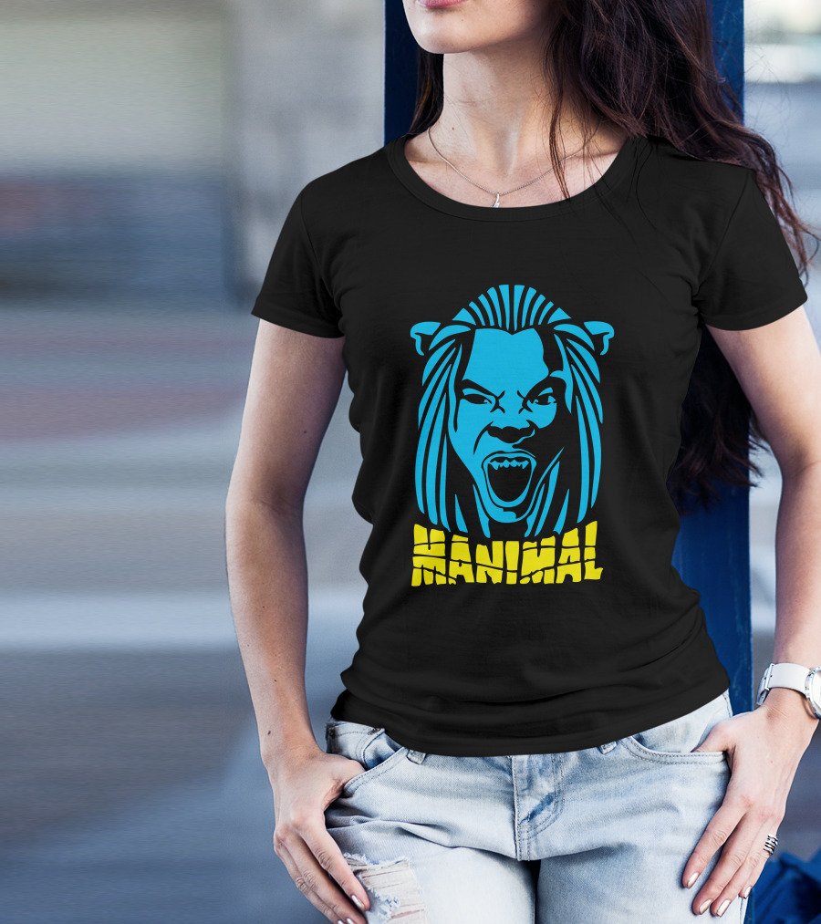 Manimal Blue Lion Head T-Shirt