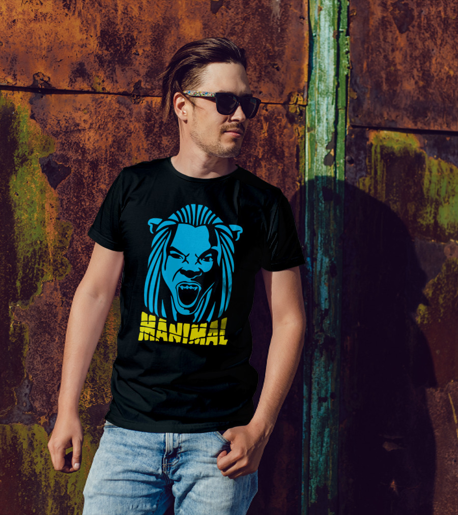 Manimal Blue Lion Head T-Shirt