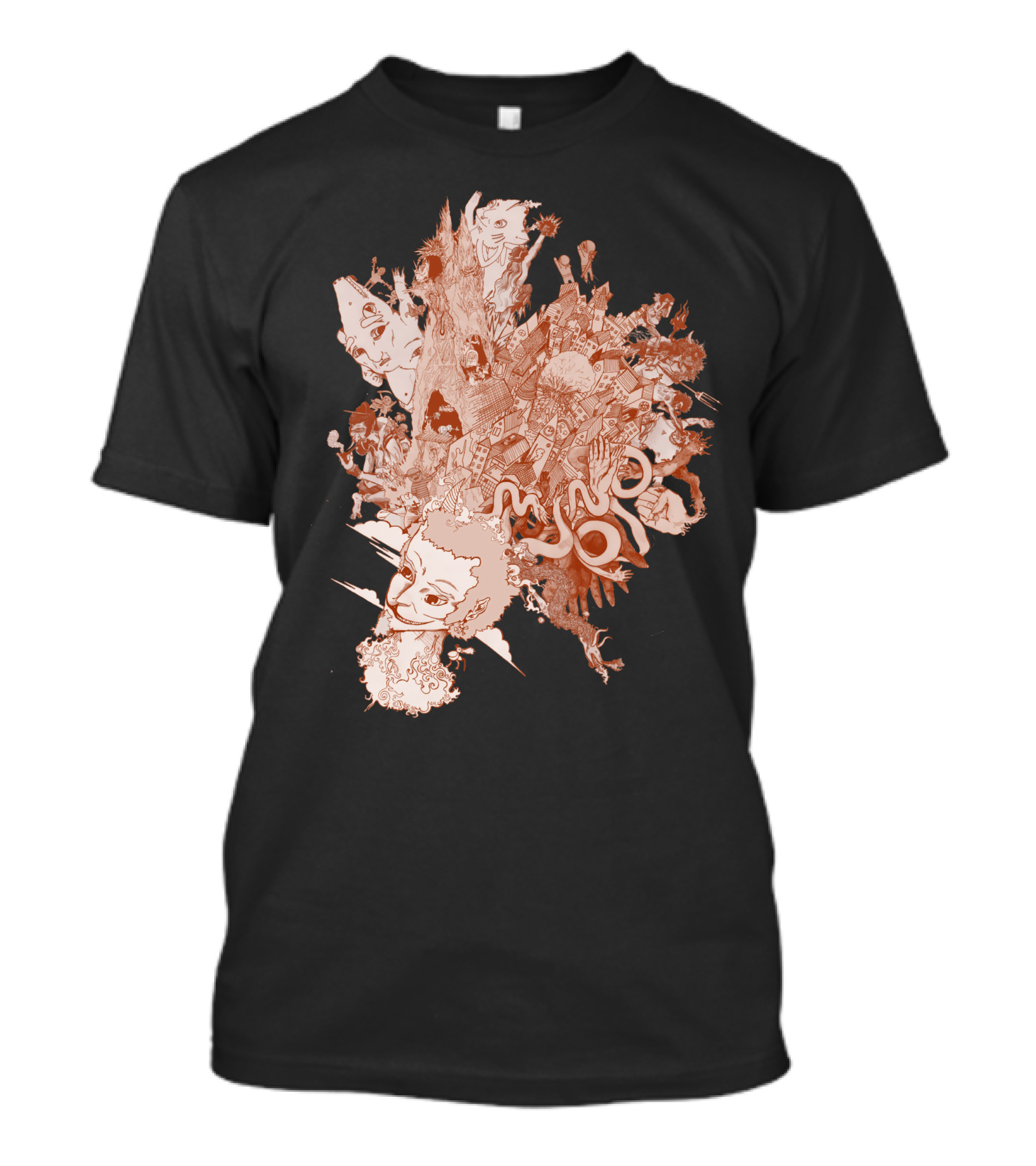 Mind Riot Chaos Burst Faces And Figures T-Shirt