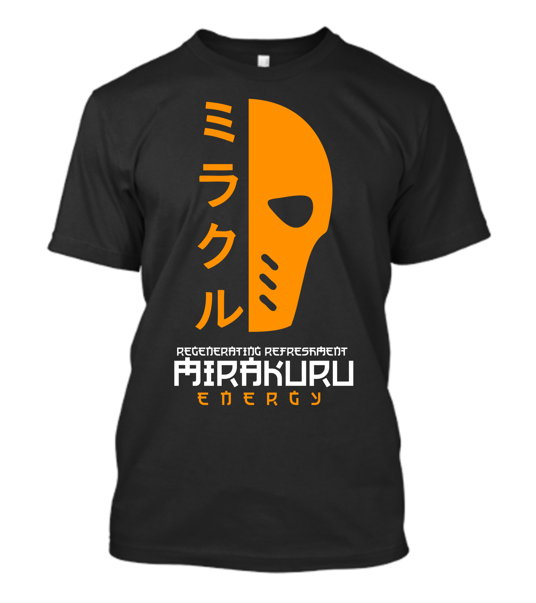 Mirakuru Energy Regenerating Refreshment Orange Mask Kanji T-Shirt