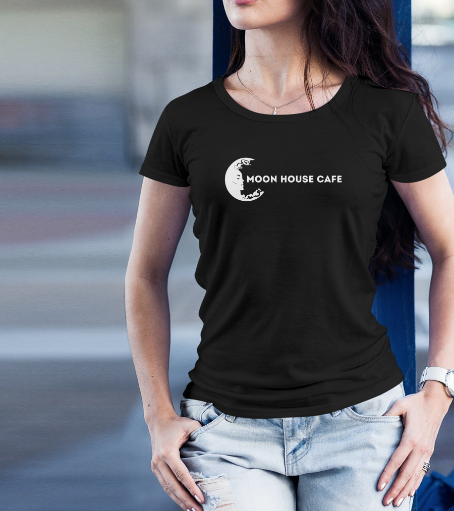 Moon House Cafe Crescent Moon Face T-Shirt
