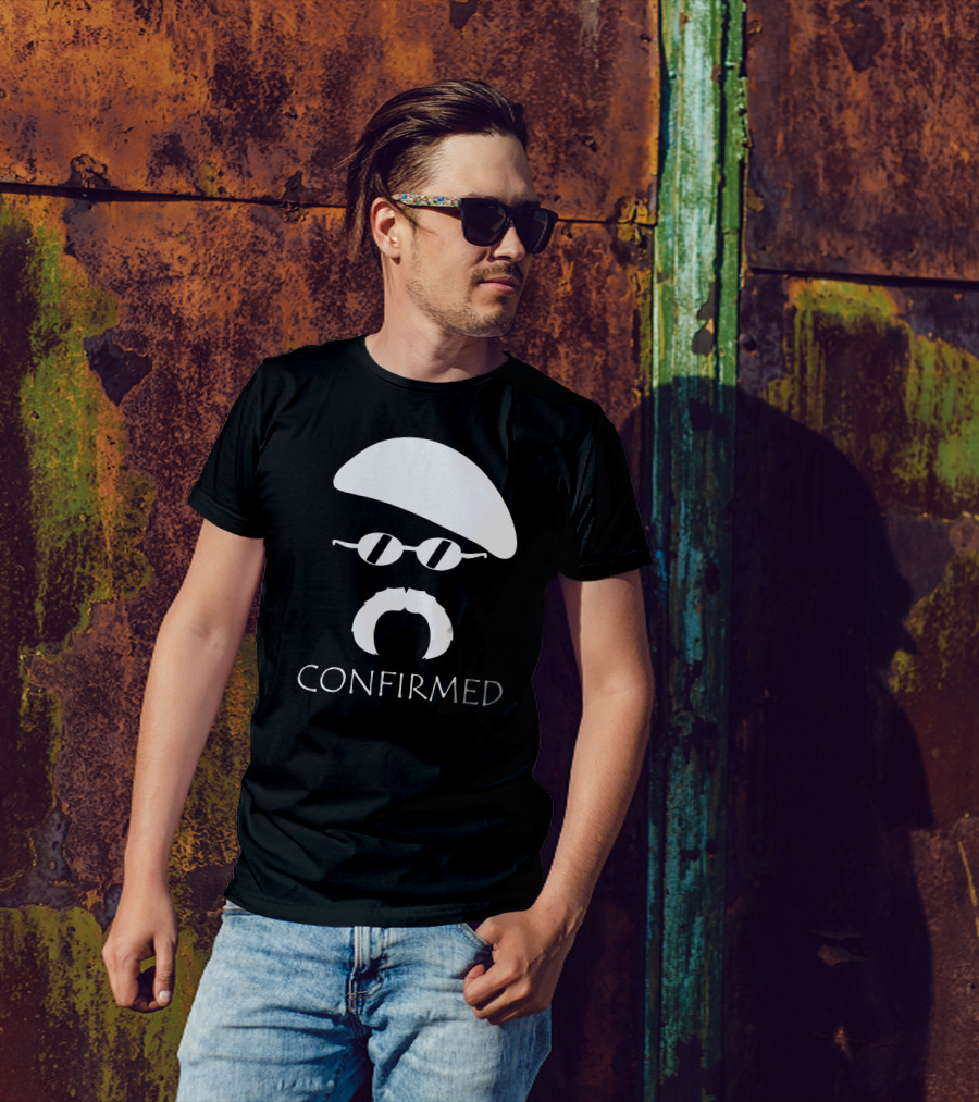 Mythbusters Jamie Hyneman Beret Glasses Mustache Confirmed T-Shirt