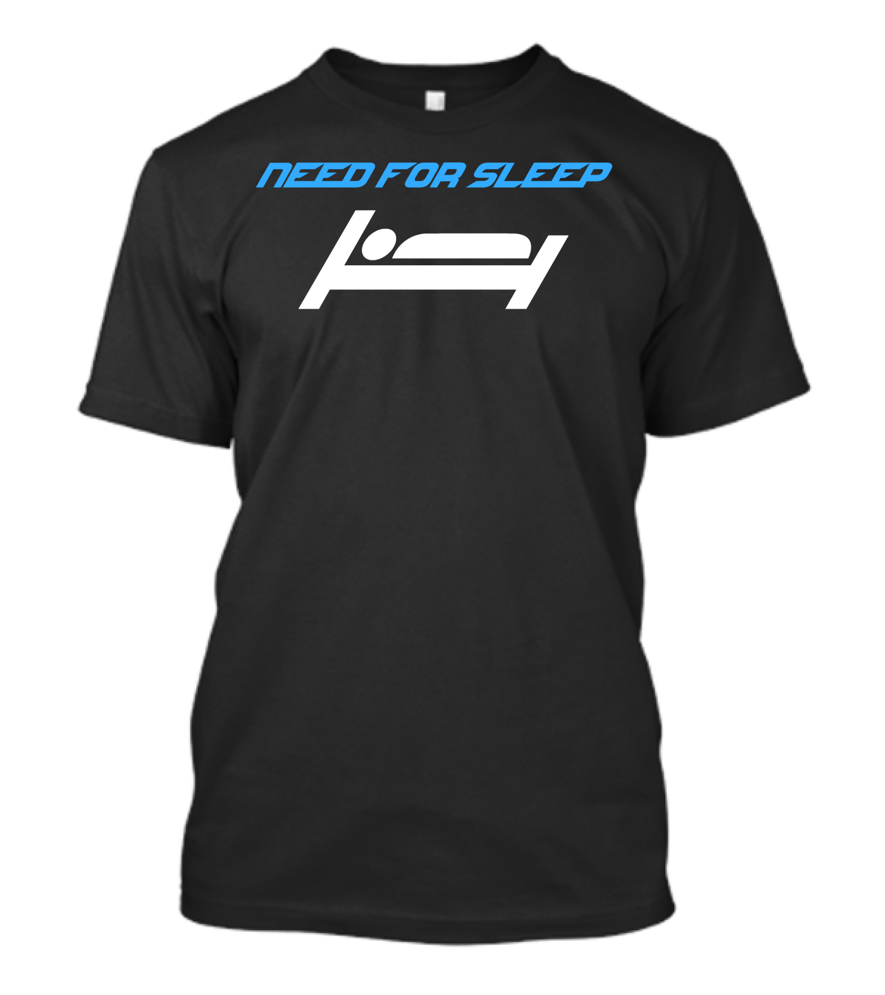 Need For Sleep Bed Silhouette Motif T-Shirt