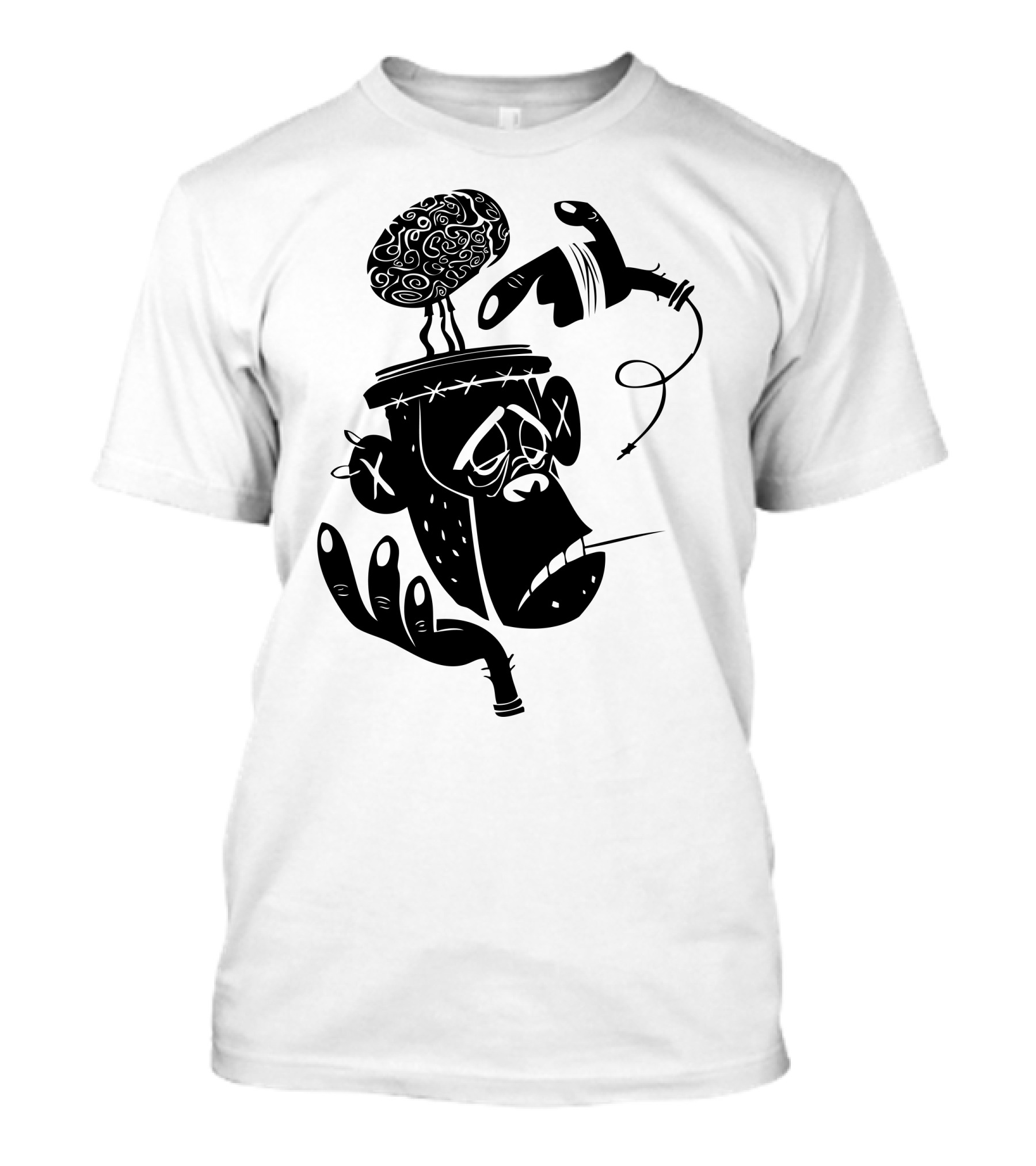 Numb Skull Monkey Pop Off Brain Controller T-Shirt