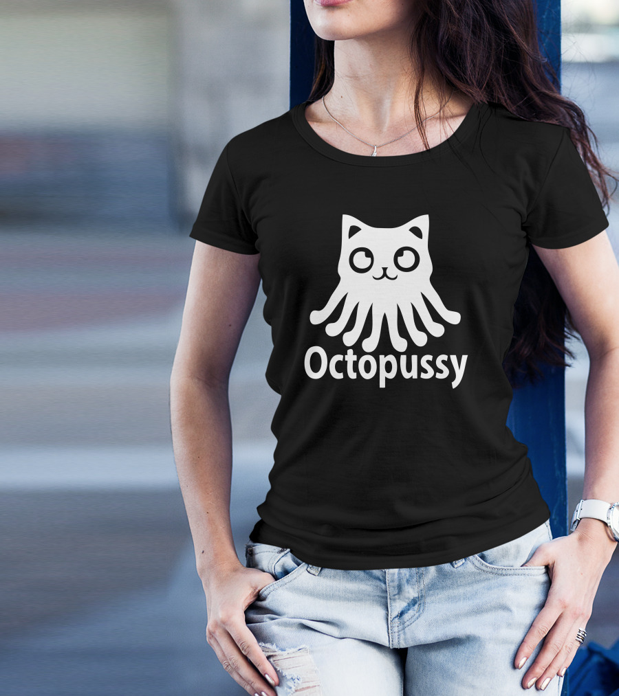 Octopussy Cat Head With Tentacles T-Shirt