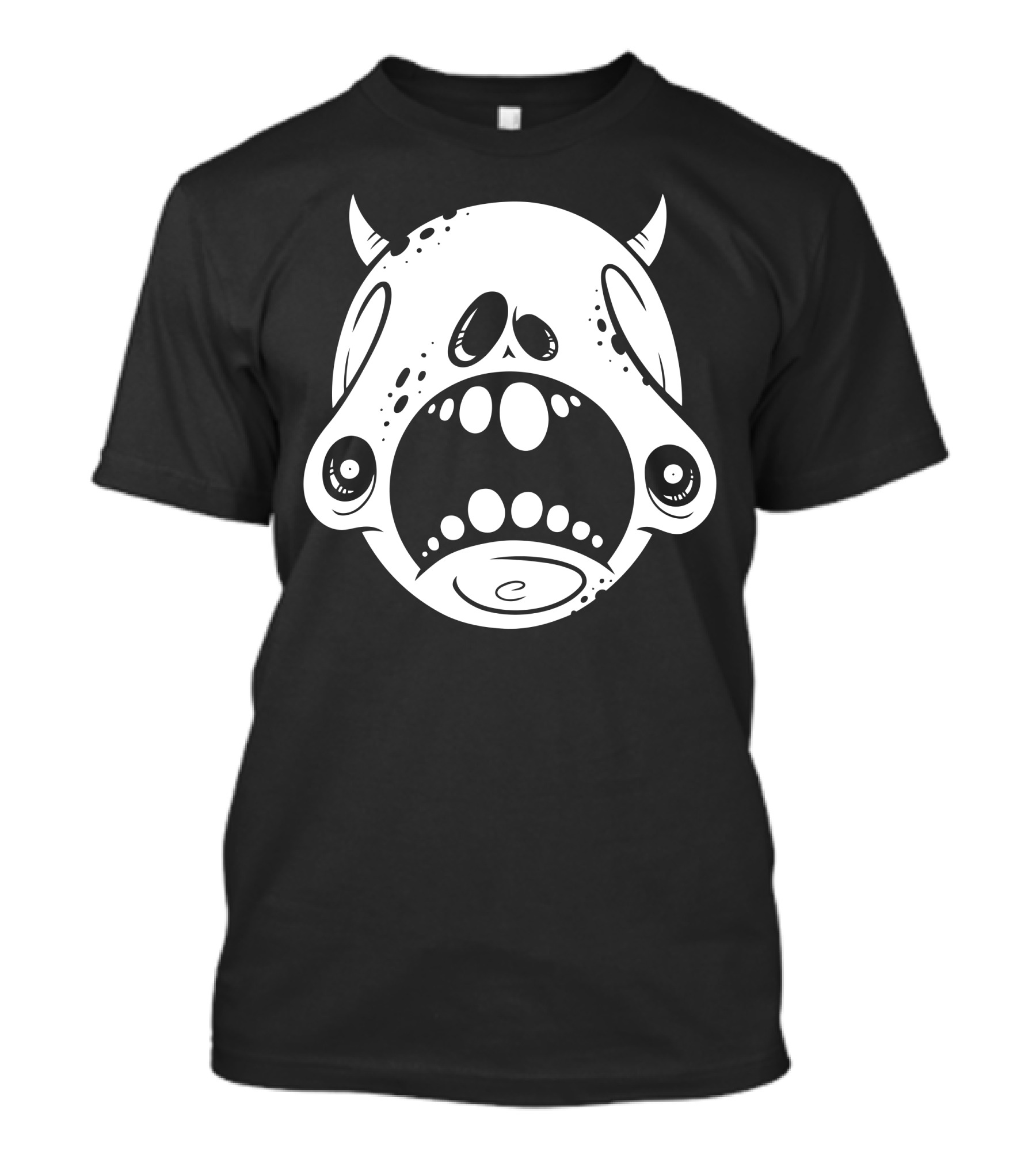 Petrified Skull Horned Scream Monster Face T-Shirt