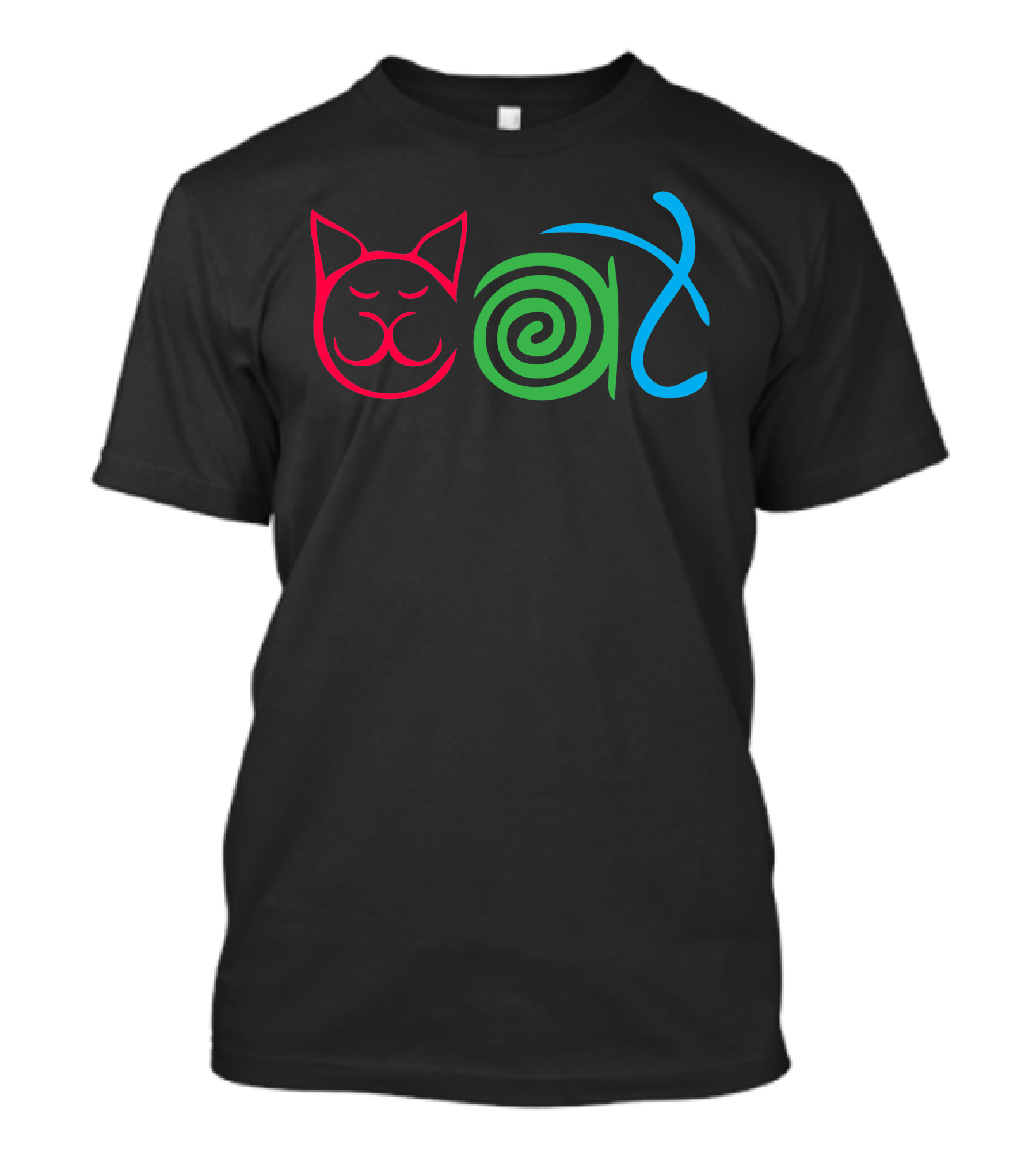 RGB Cat Artistic Colored Typography T-Shirt