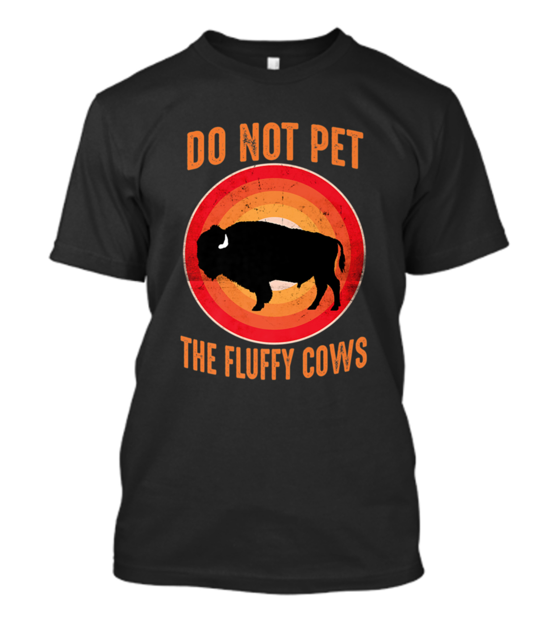 National Bison Day Do Not Pet The Fluffy Cows Vintage Sunset T-Shirt