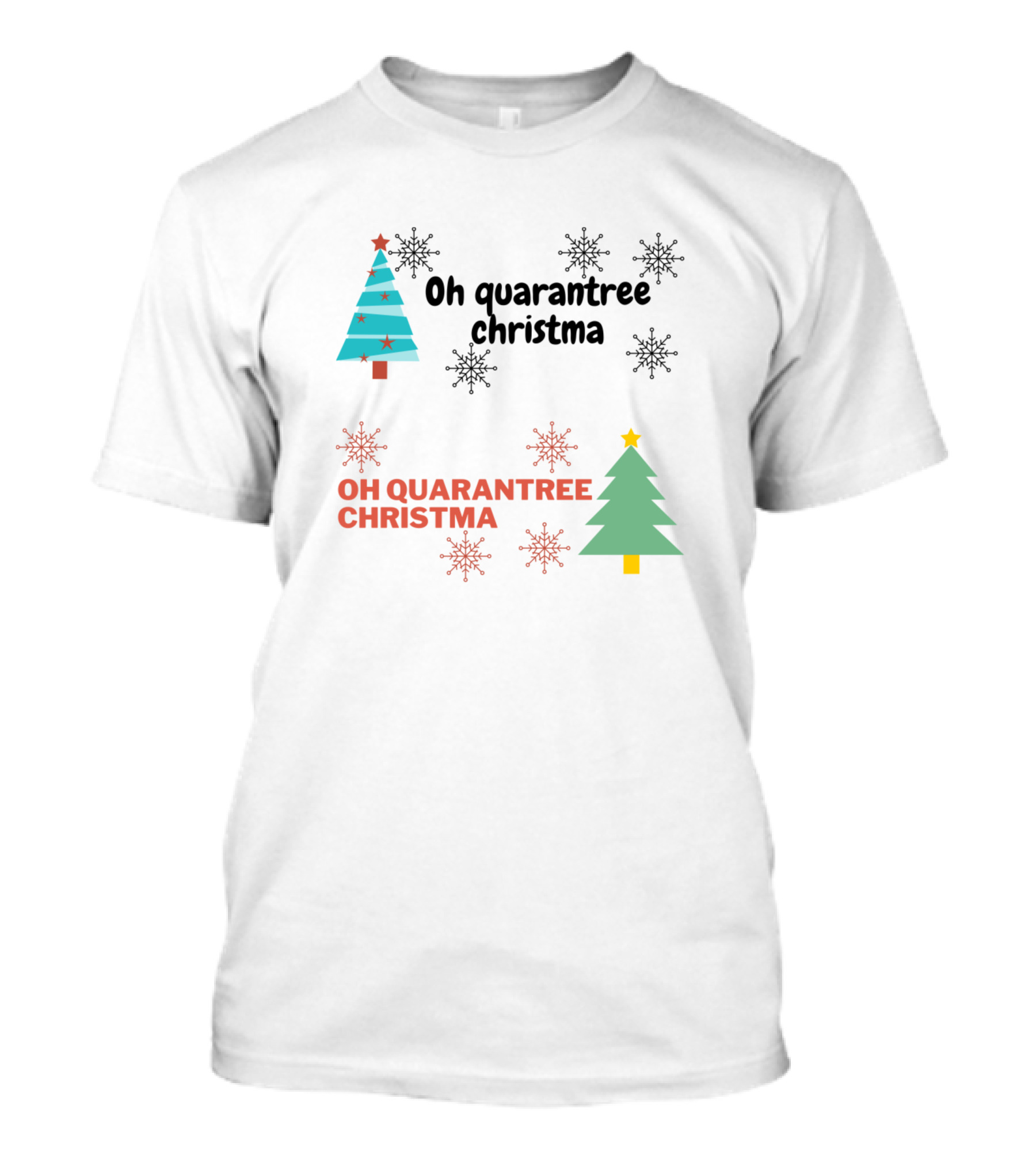 Oh Quarantree Christmas Snowflake Tree T-Shirt