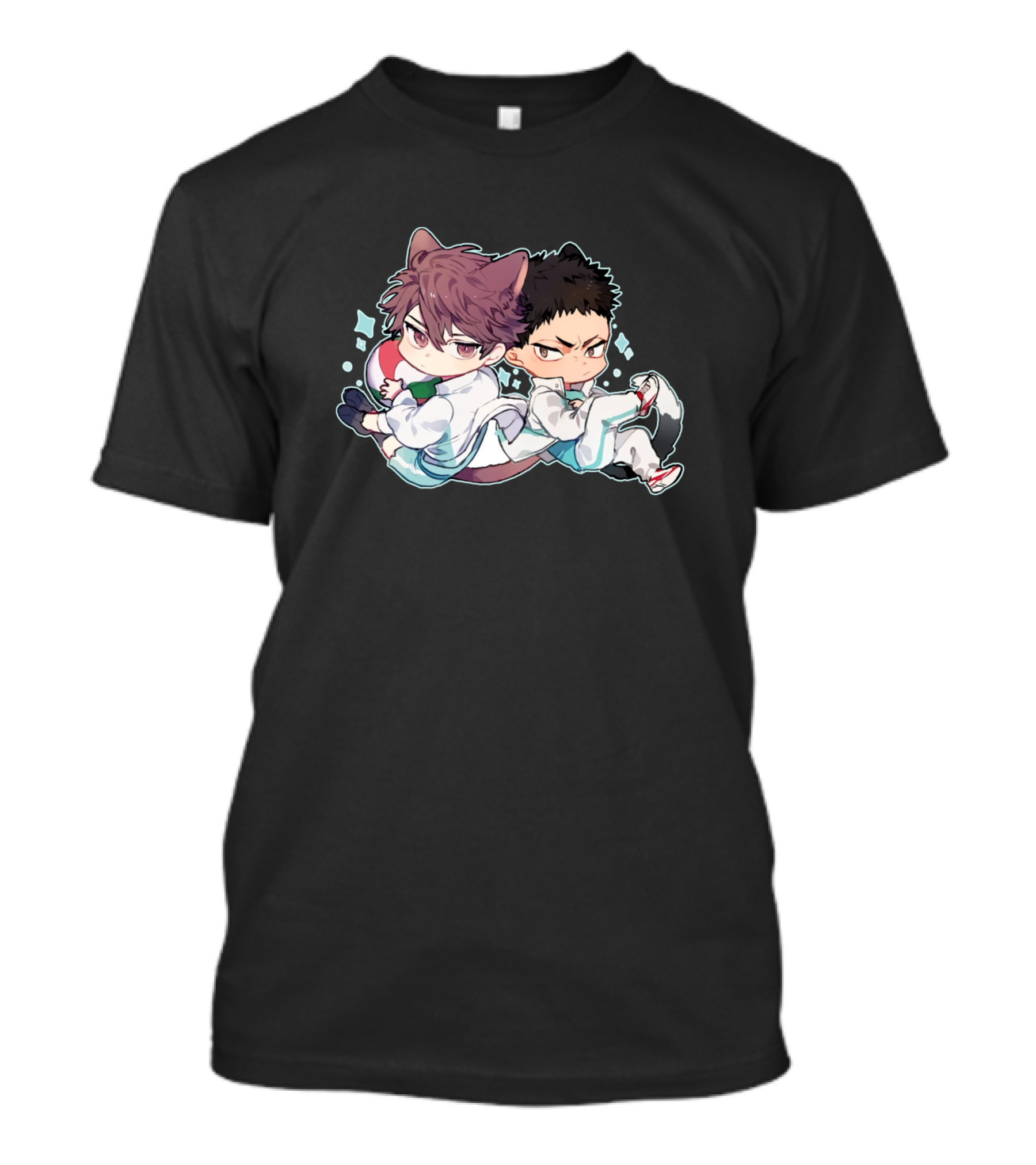 Oikawa X Iwaizumi Chibi Style Duo Character T-Shirt