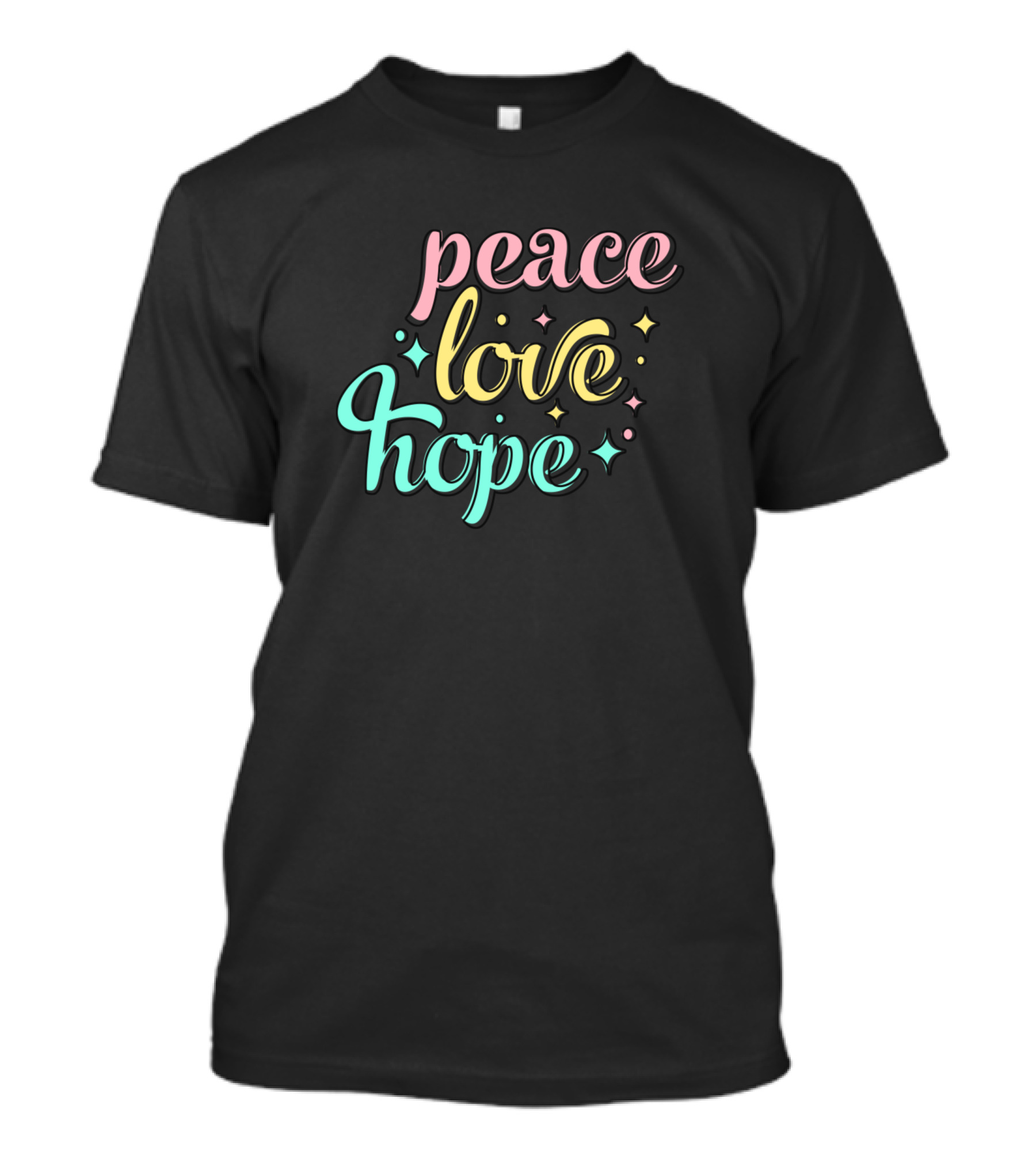 Peace Love Hope Pastel Colors With Stars T-Shirt