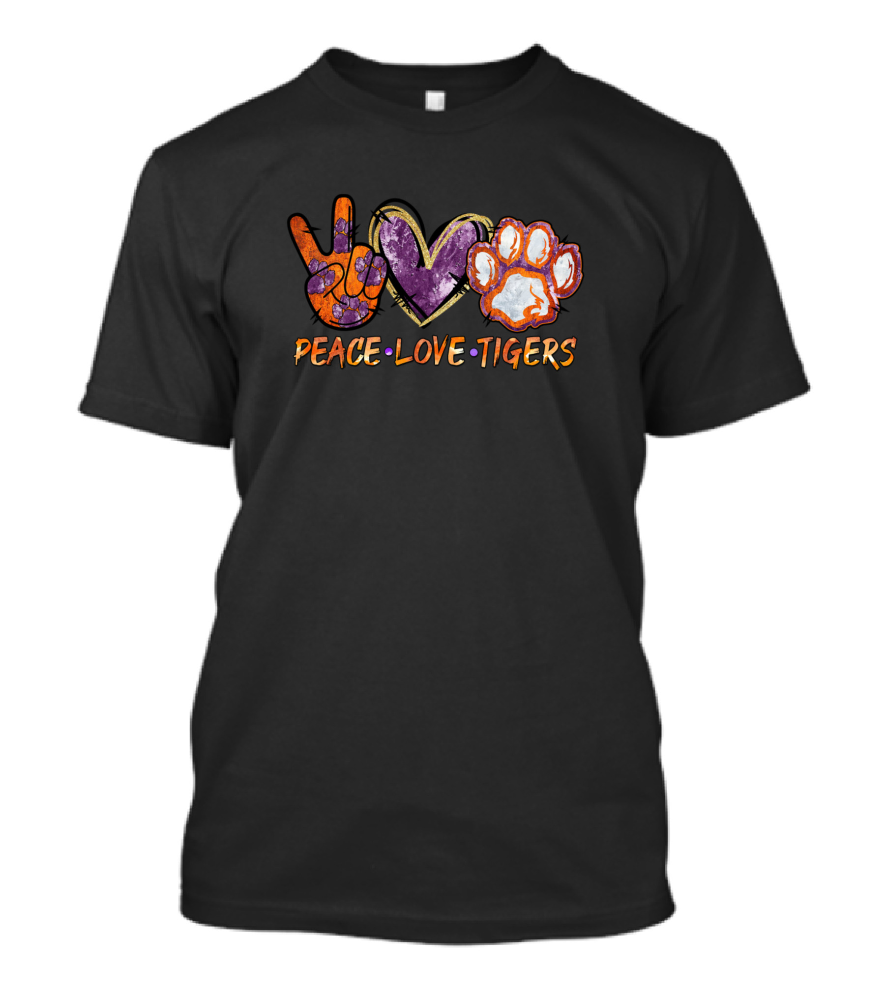Peace Love Tigers Football Fan T-Shirt