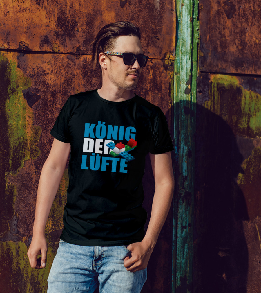 König Der Lüfte Pilot Saying King Of The Skies LEGO Blocks T-Shirt