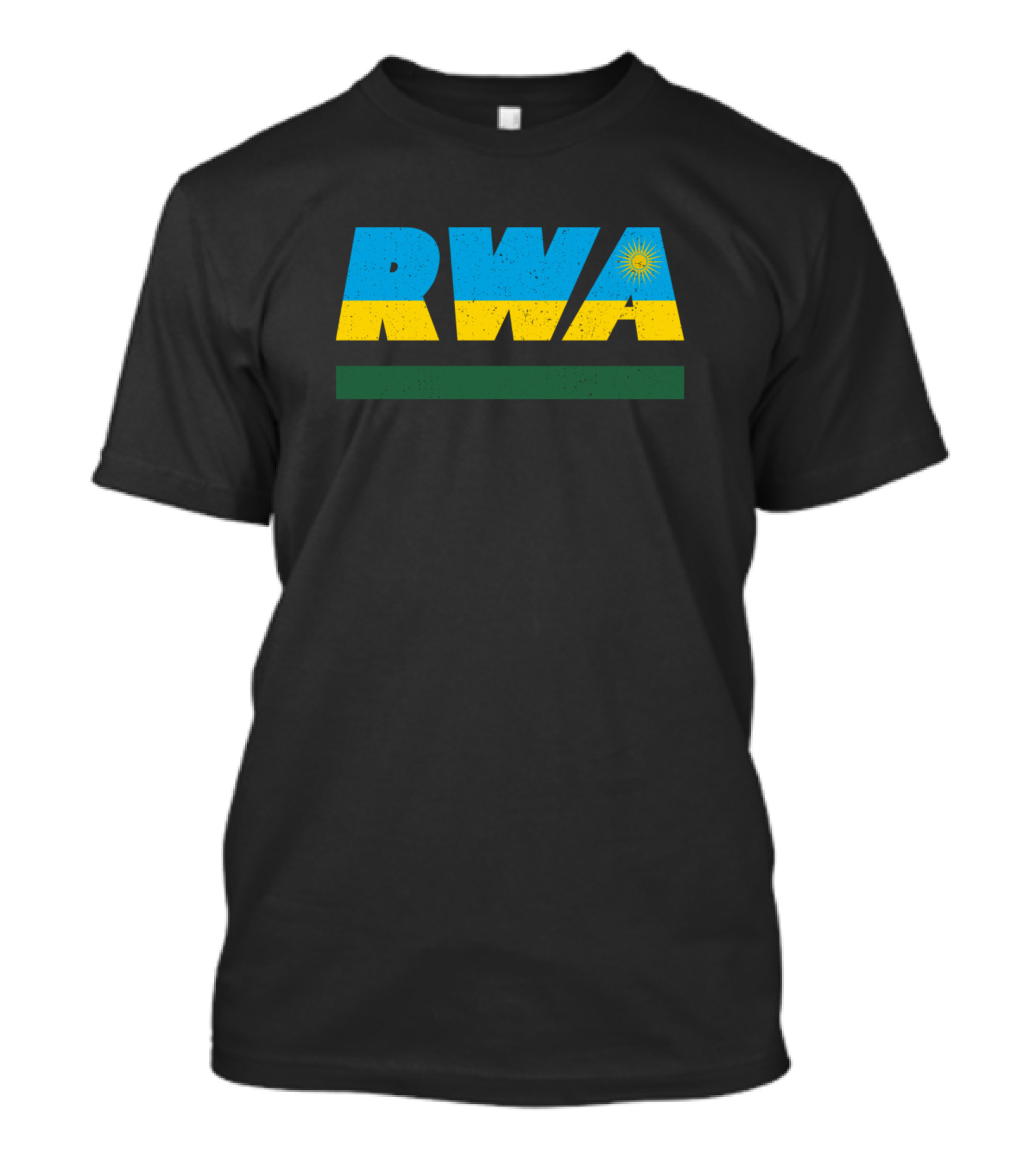 Rwa Rwanda African ISO Code 3166 Flag Colors And Sun T-Shirt