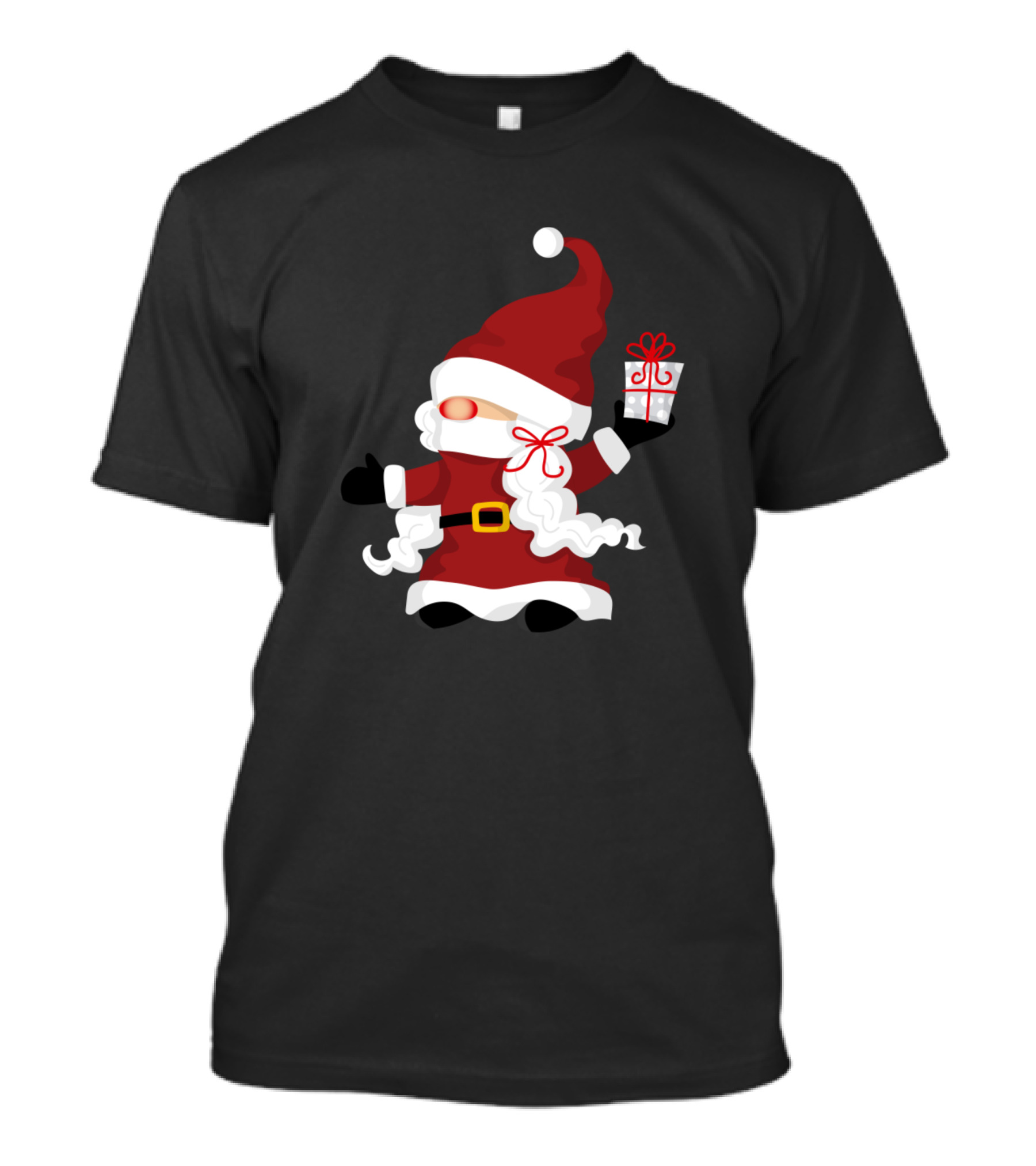 Santa Claus Gnome Girl With Gift T-Shirt