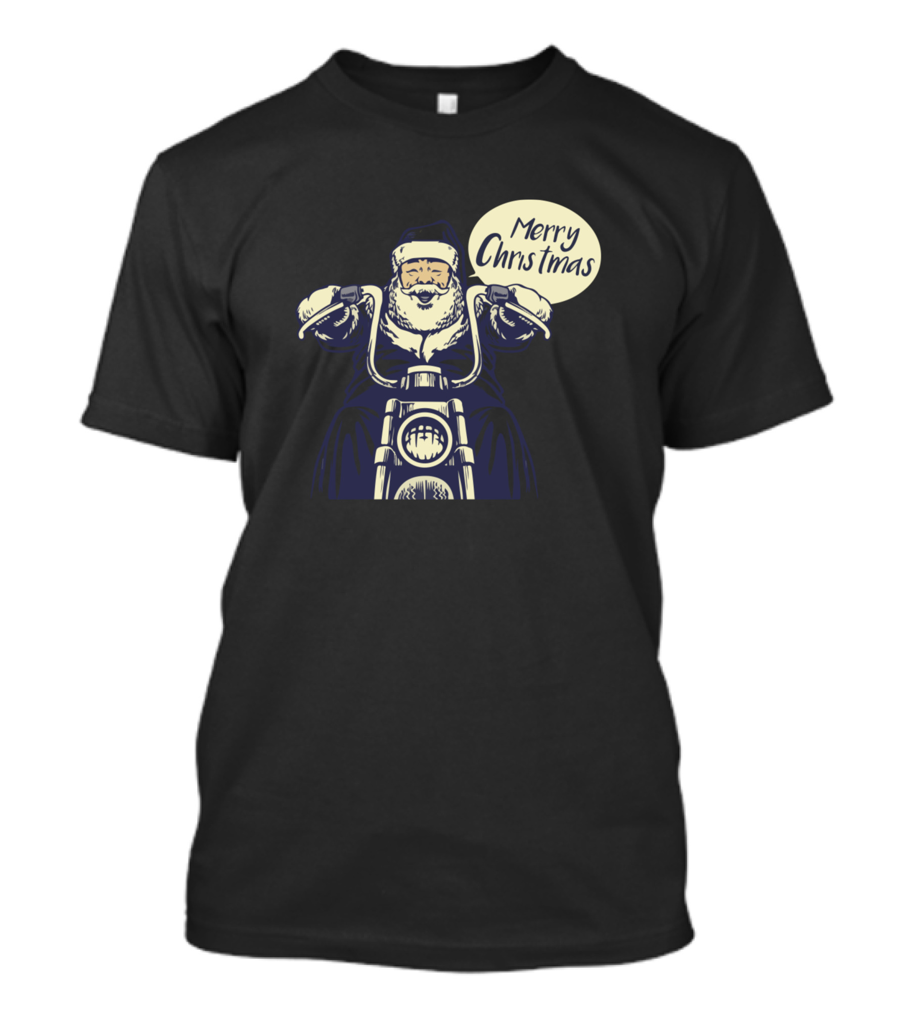 Merry Christmas Santa Claus Riding A Motorcycle T-Shirt