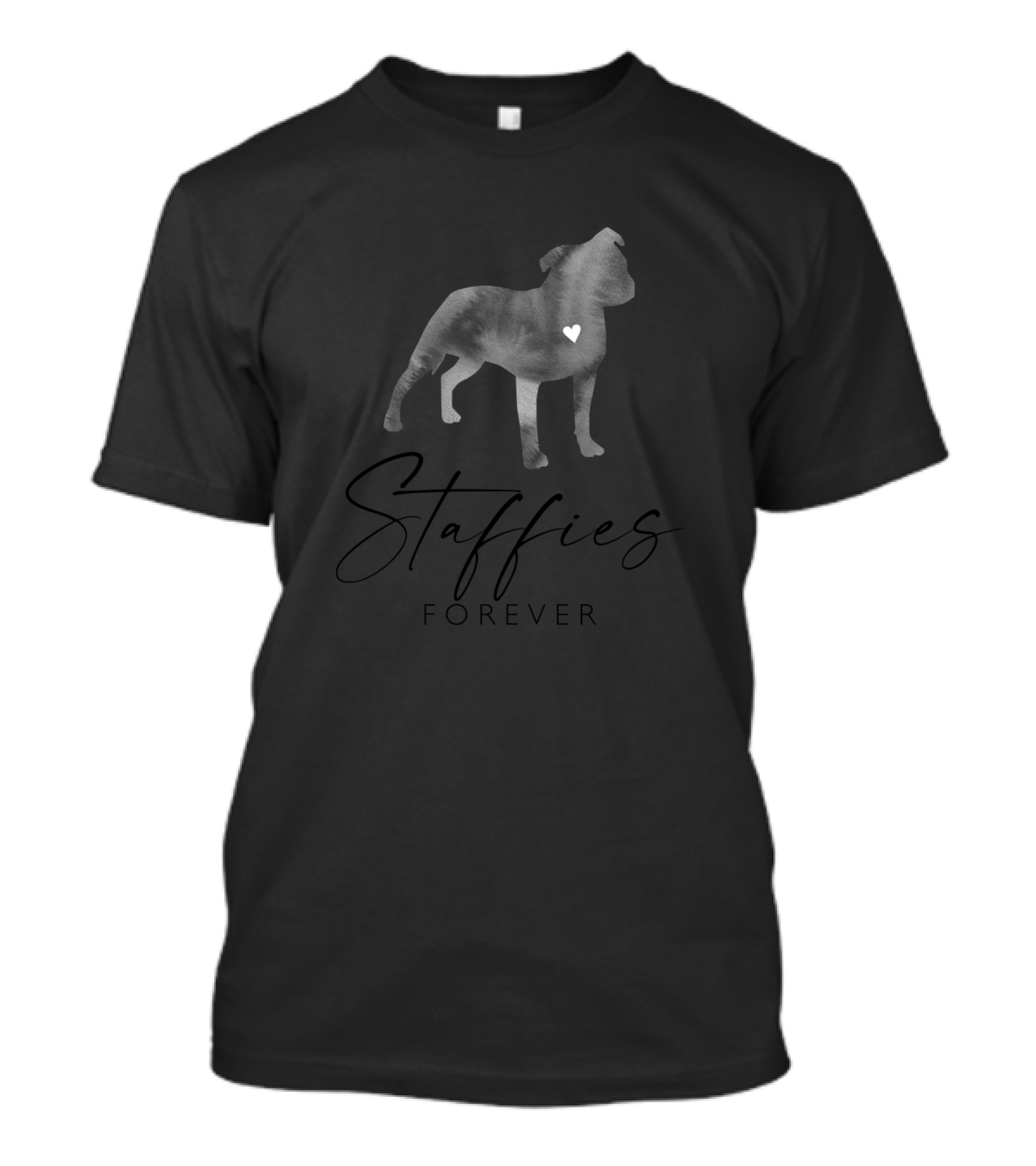 Staffordshire Bull Terrier Lover Staffies Forever Ink Effect T-Shirt