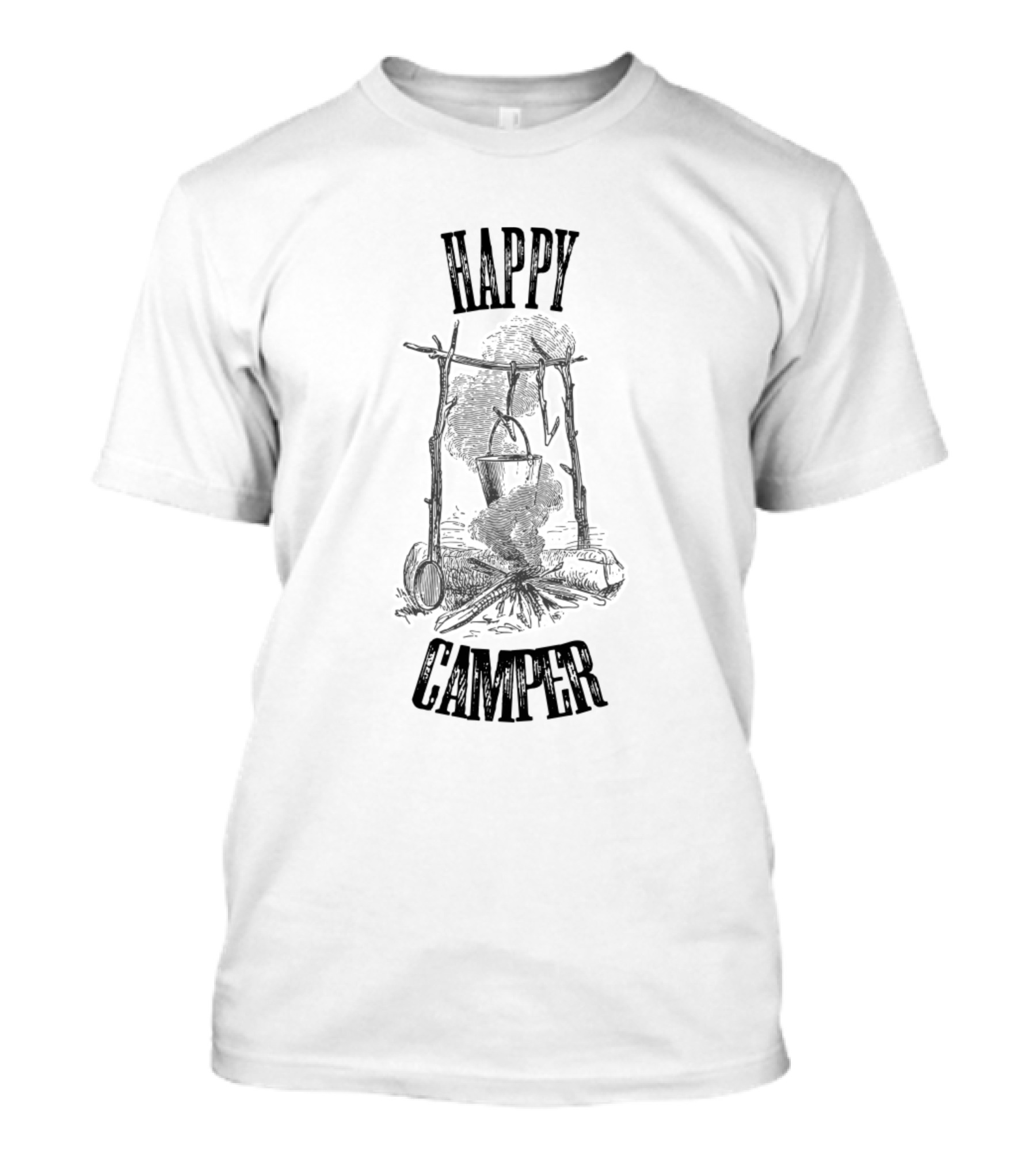 Happy Camper Survival Fans Outdoor Camping T-Shirt