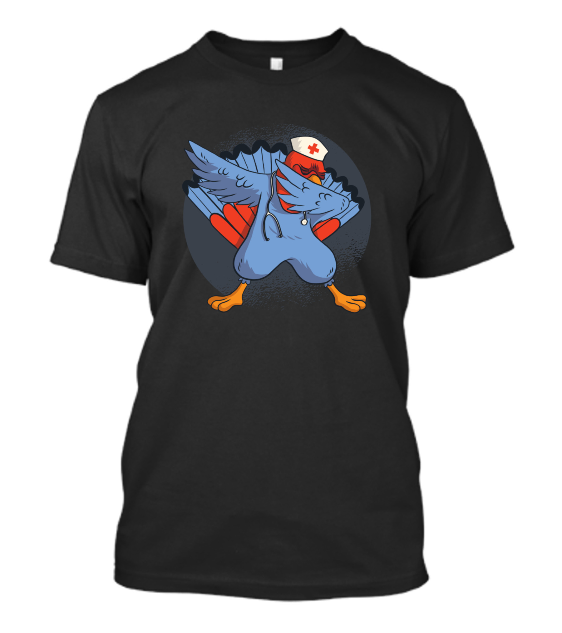 Thanksgiving Nurse Turkey Dabbing With Stethoscope And Nurse Cap T-Shirt