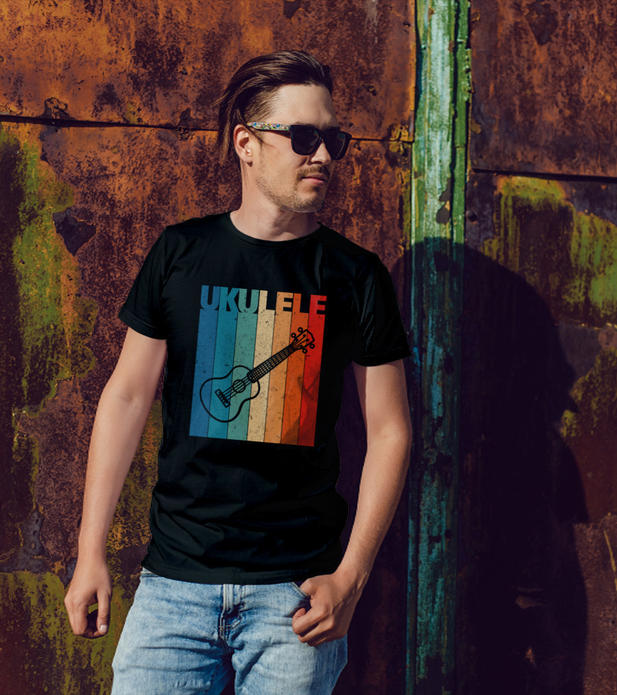 Ukulele Retro Stripes T-Shirt