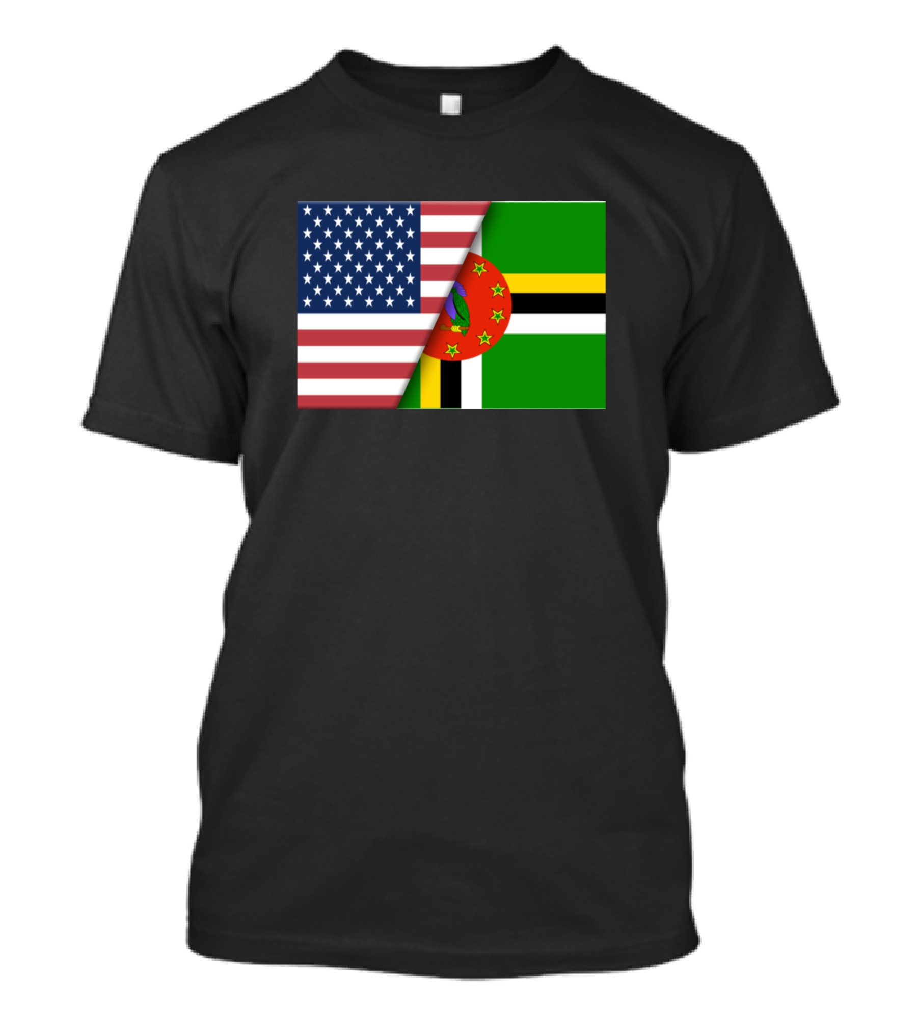 USA Flag Dominica Ancestry Immigrant Homeland Pride T-Shirt