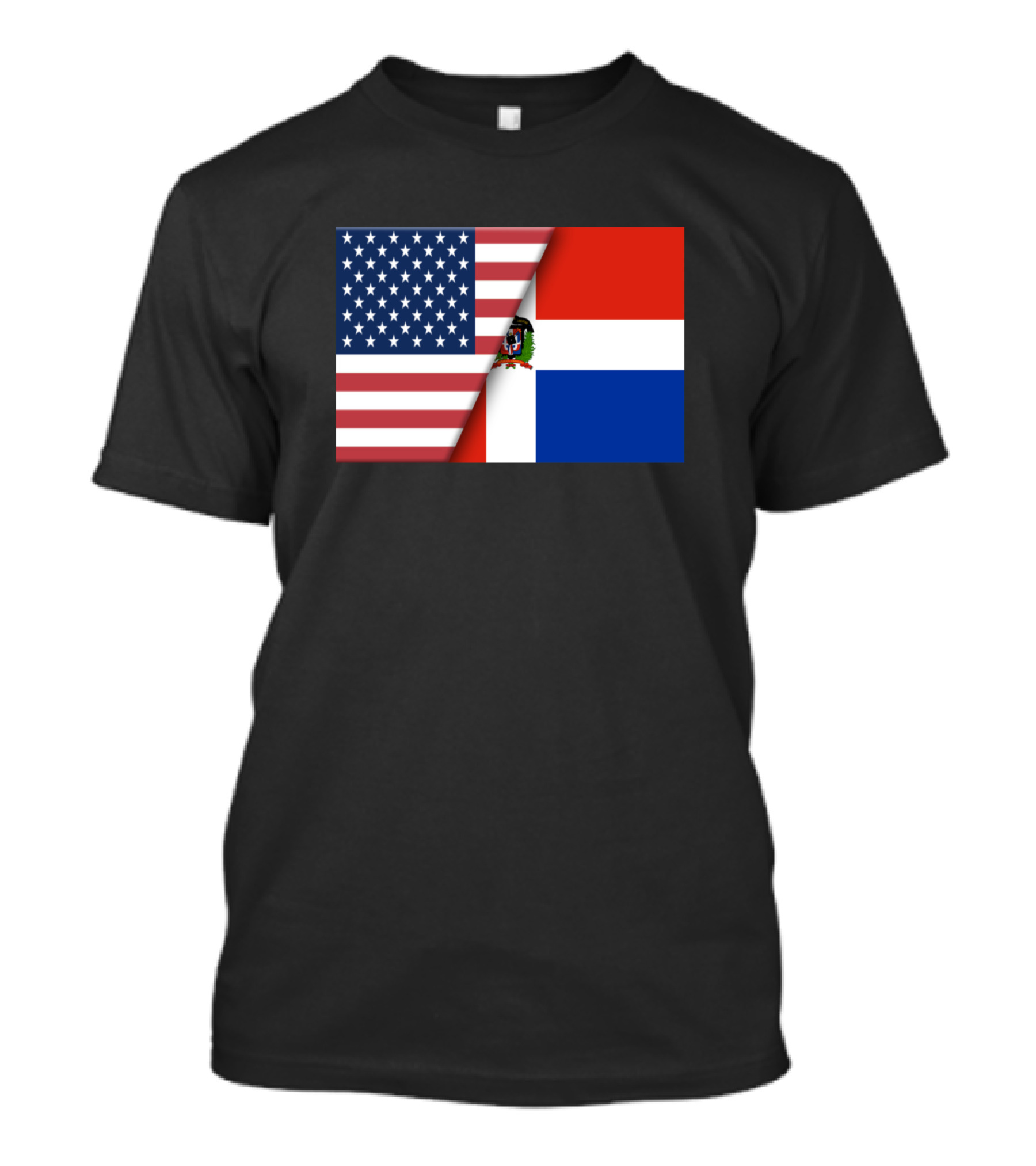 Usa Flag Dominican Republic Flag Immigrant Ancestry Unity Dual Heritage T-Shirt