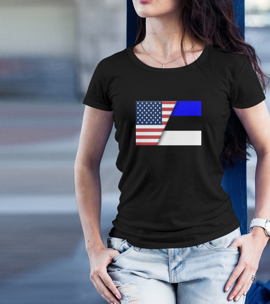 Usa Flag Estonia Estonian Immigrant Ancestry Flags T-Shirt