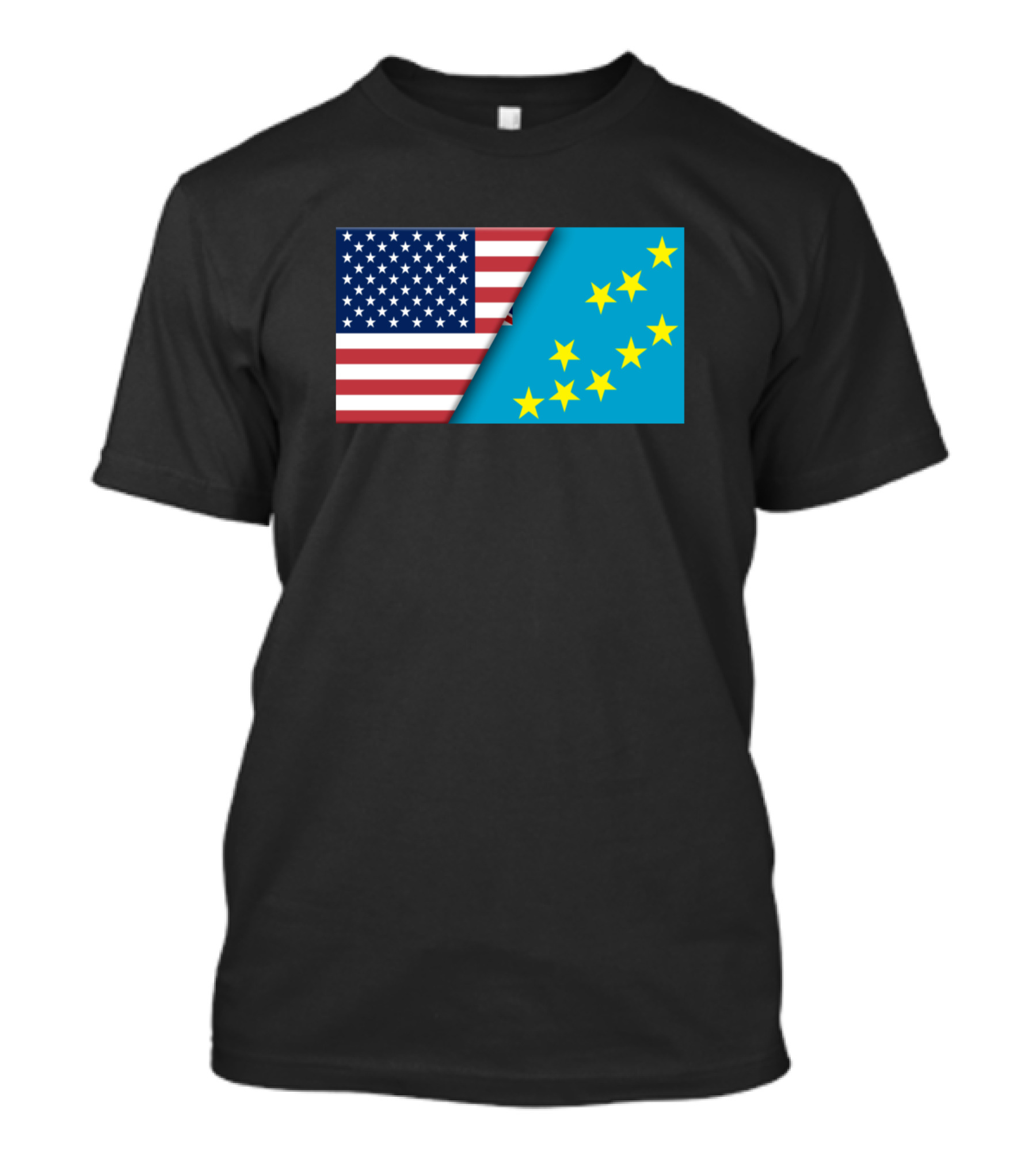 USA Flag Tuvalu Flag Immigrant Ancestry Homeland Connection T-Shirt