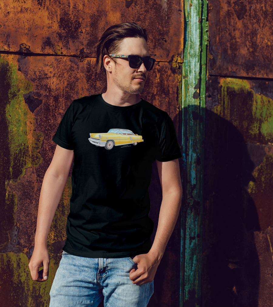 Vintage Classic Car Garage Hot Rod Yellow Retro Automobile T-Shirt